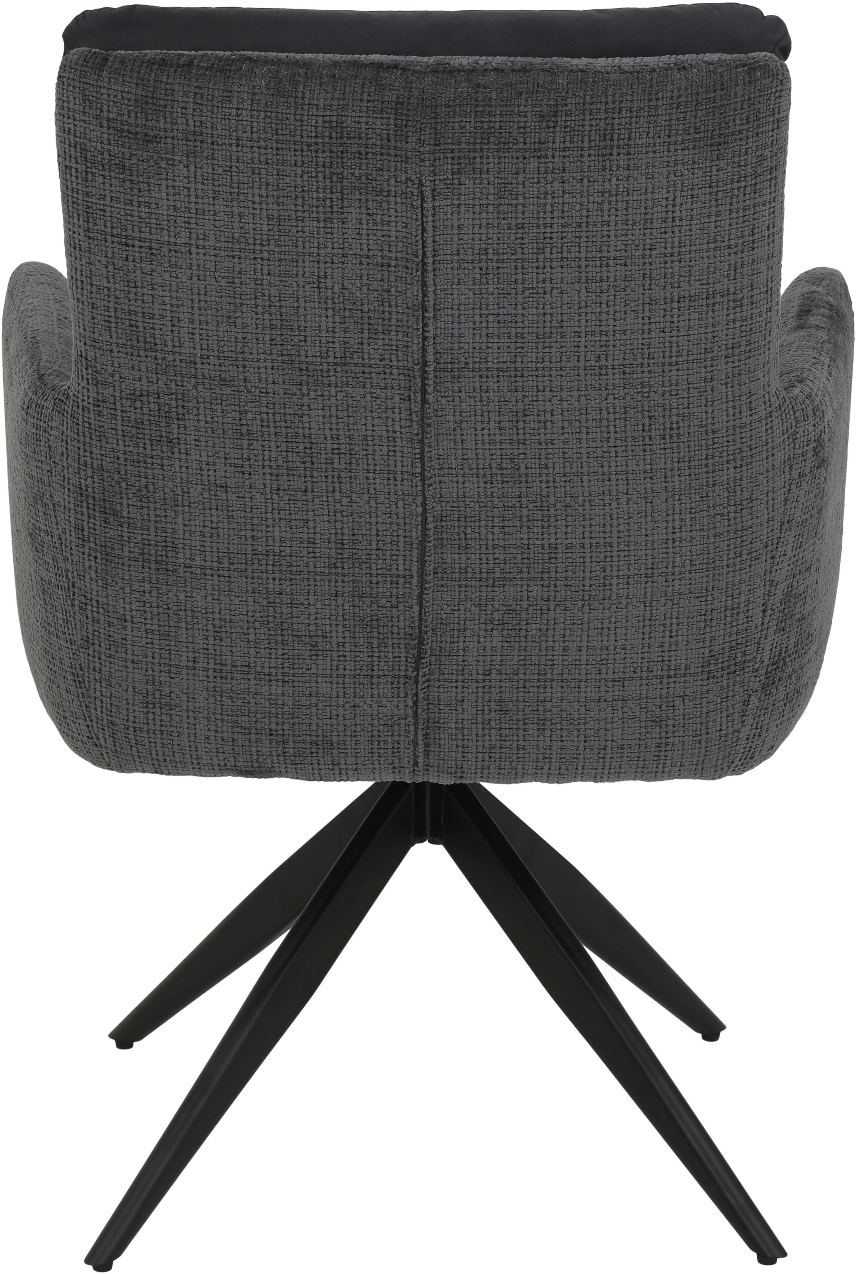 HELA Stoel met armleuningen LEANDRA met auto-Return Comfortstoel met veren, eetkamerstoel draaibaar (set, 2 stuks)