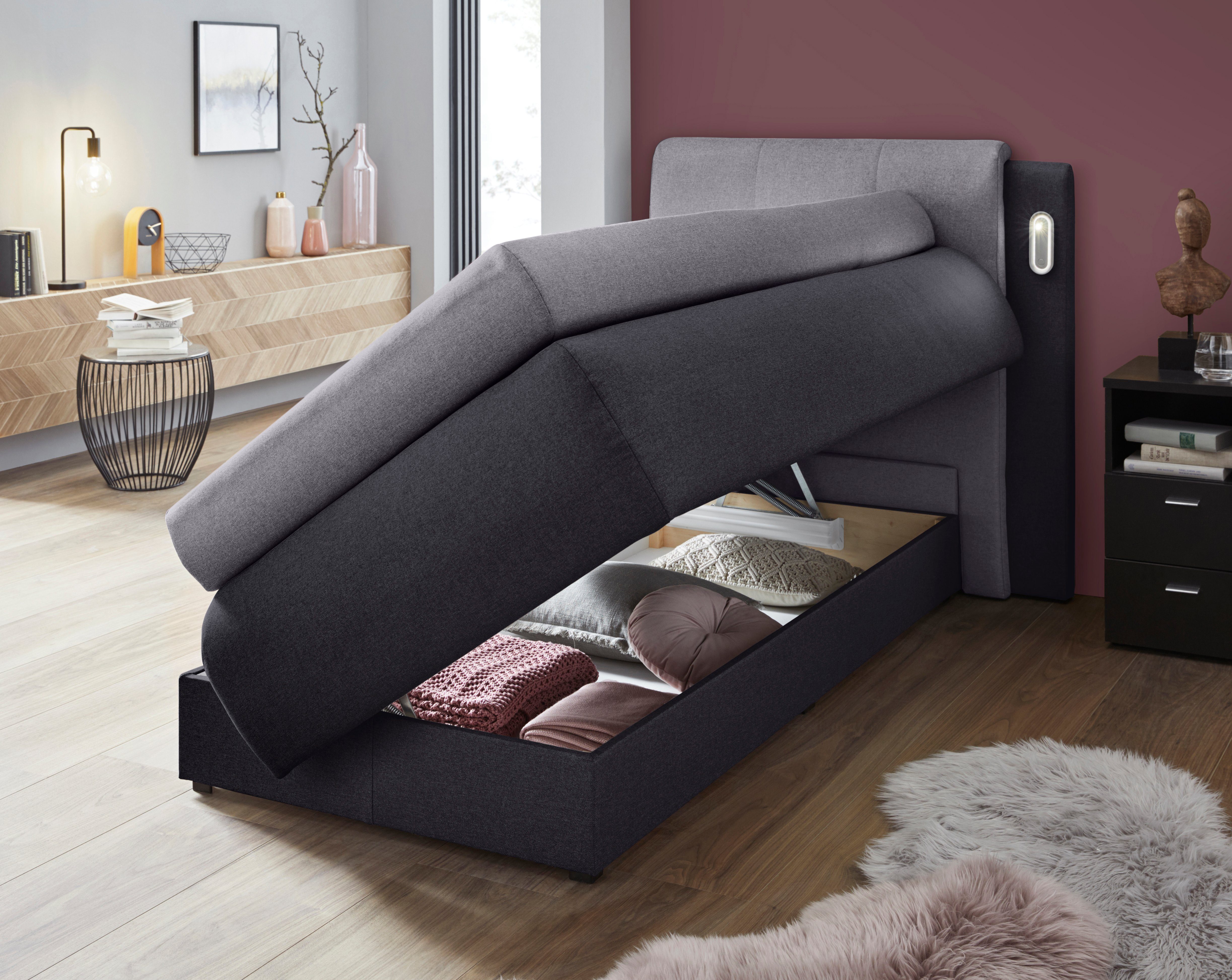 COLLECTION AB Boxspring Borna inclusief bedkist, ledverlichting en topmatras
