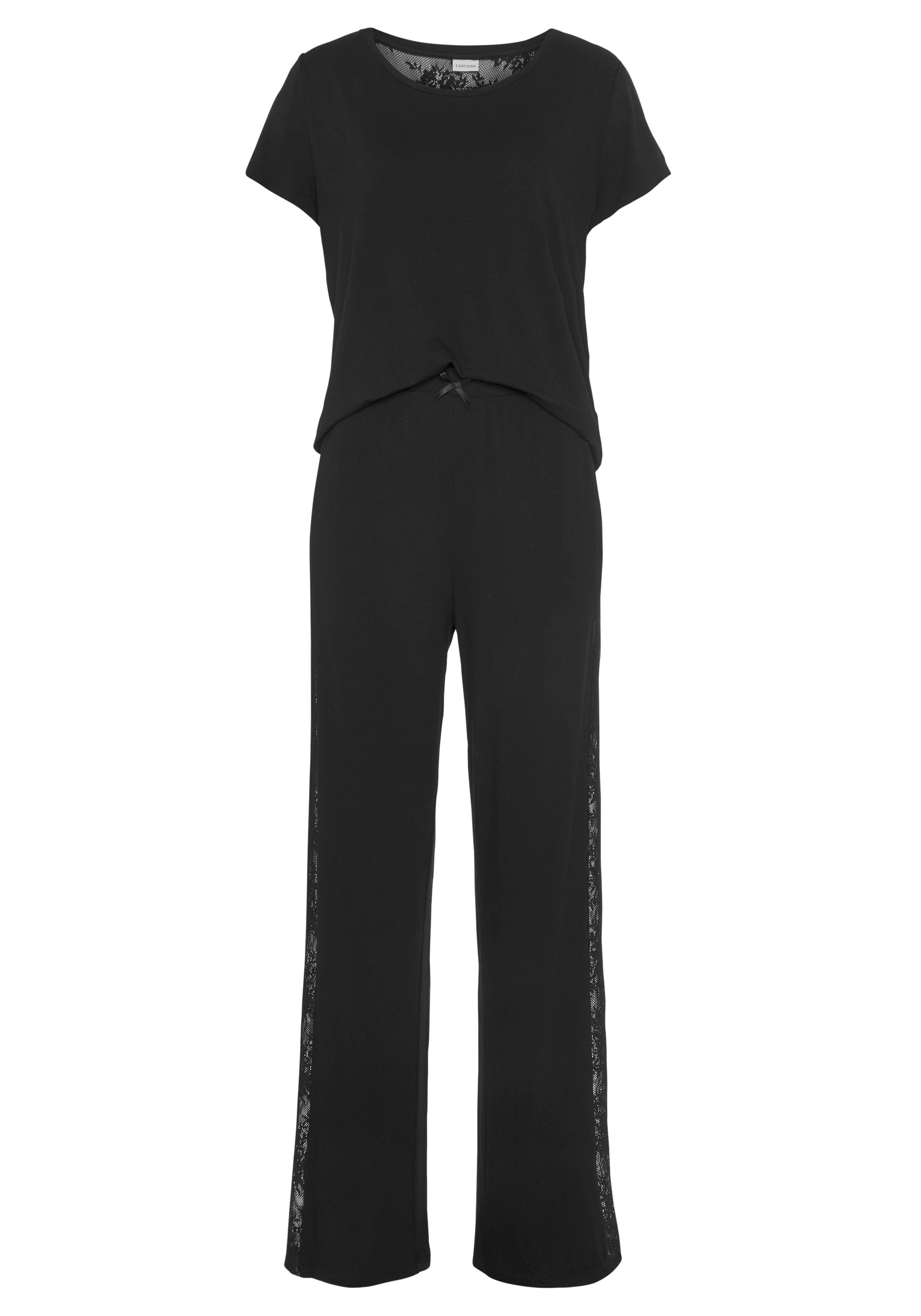 Bruno Banani Pyjama met mooie kantdetails (2-delig, 1 stuk)
