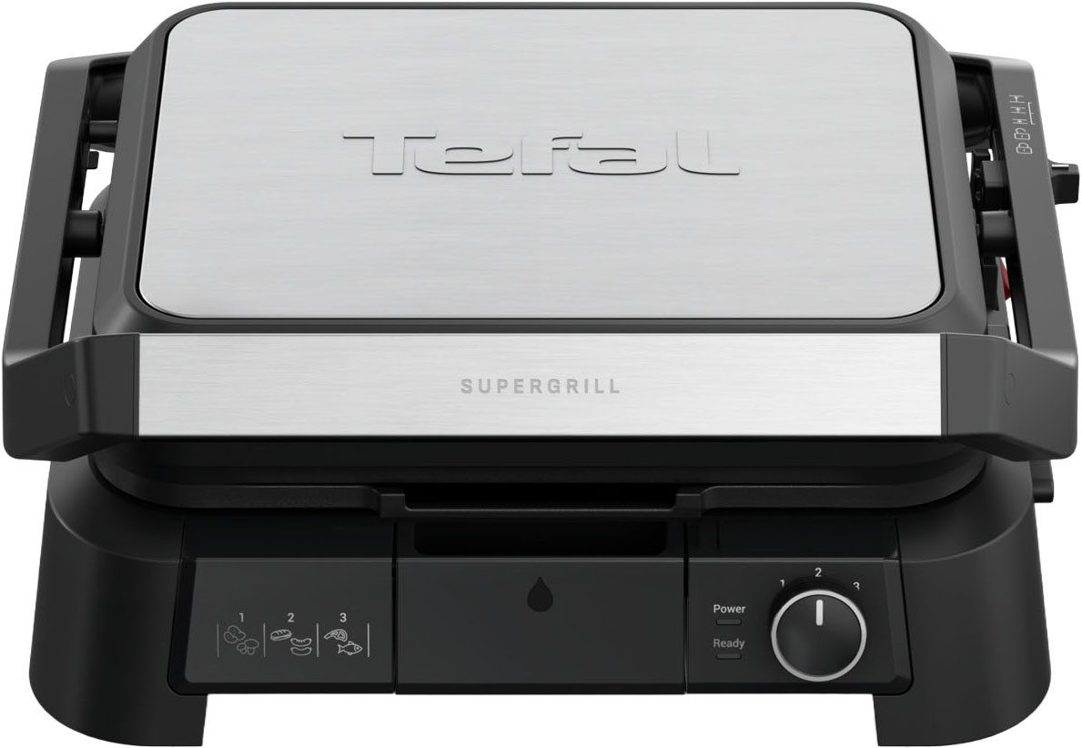 Tefal Contactgrill SuperGrill 3in1, Kontaktgrill, Barbeque-, Ofenposition, 3 Temperaturen