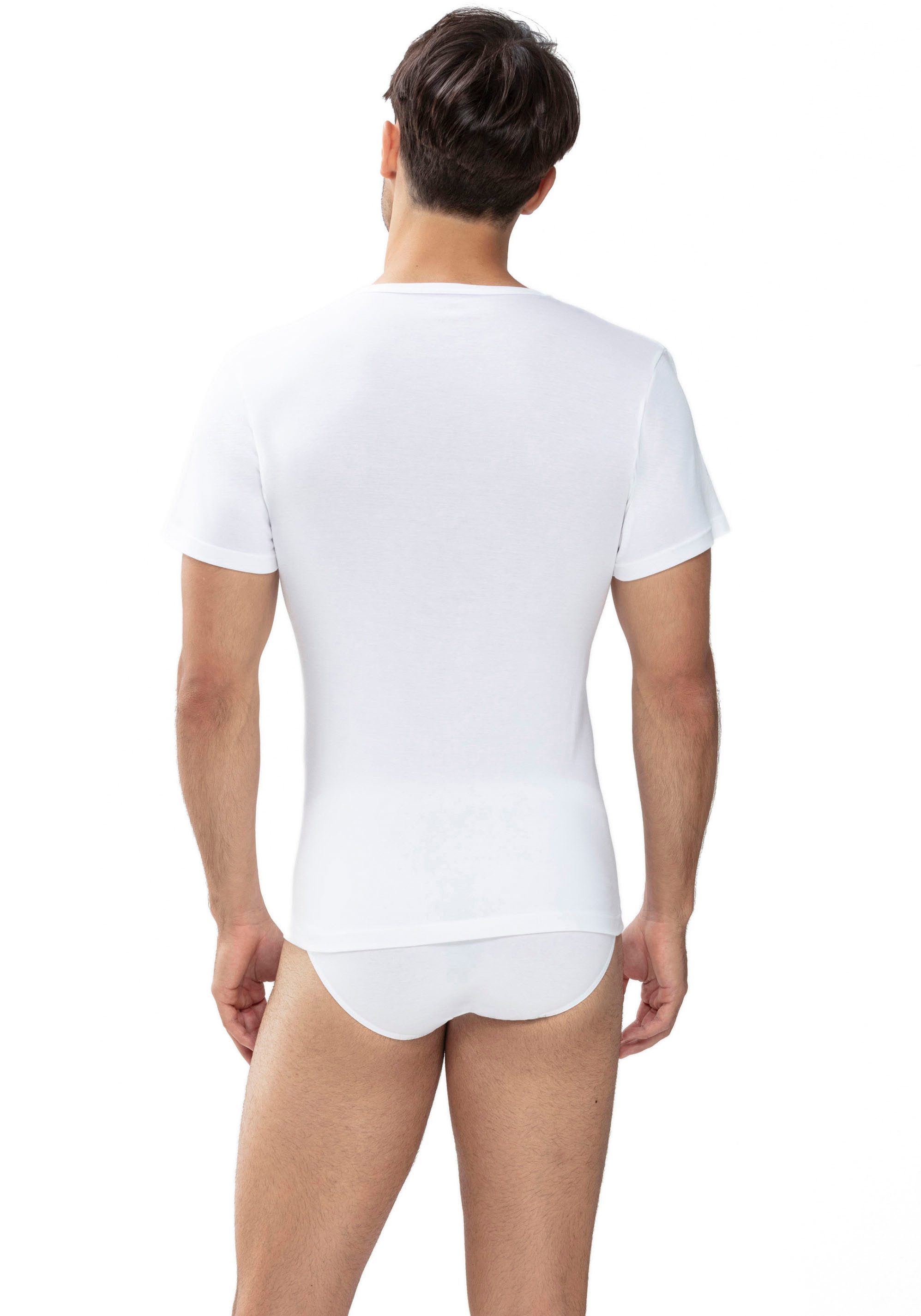 Mey Shirt met V-hals Noblesse zonder opstaande zijnaad