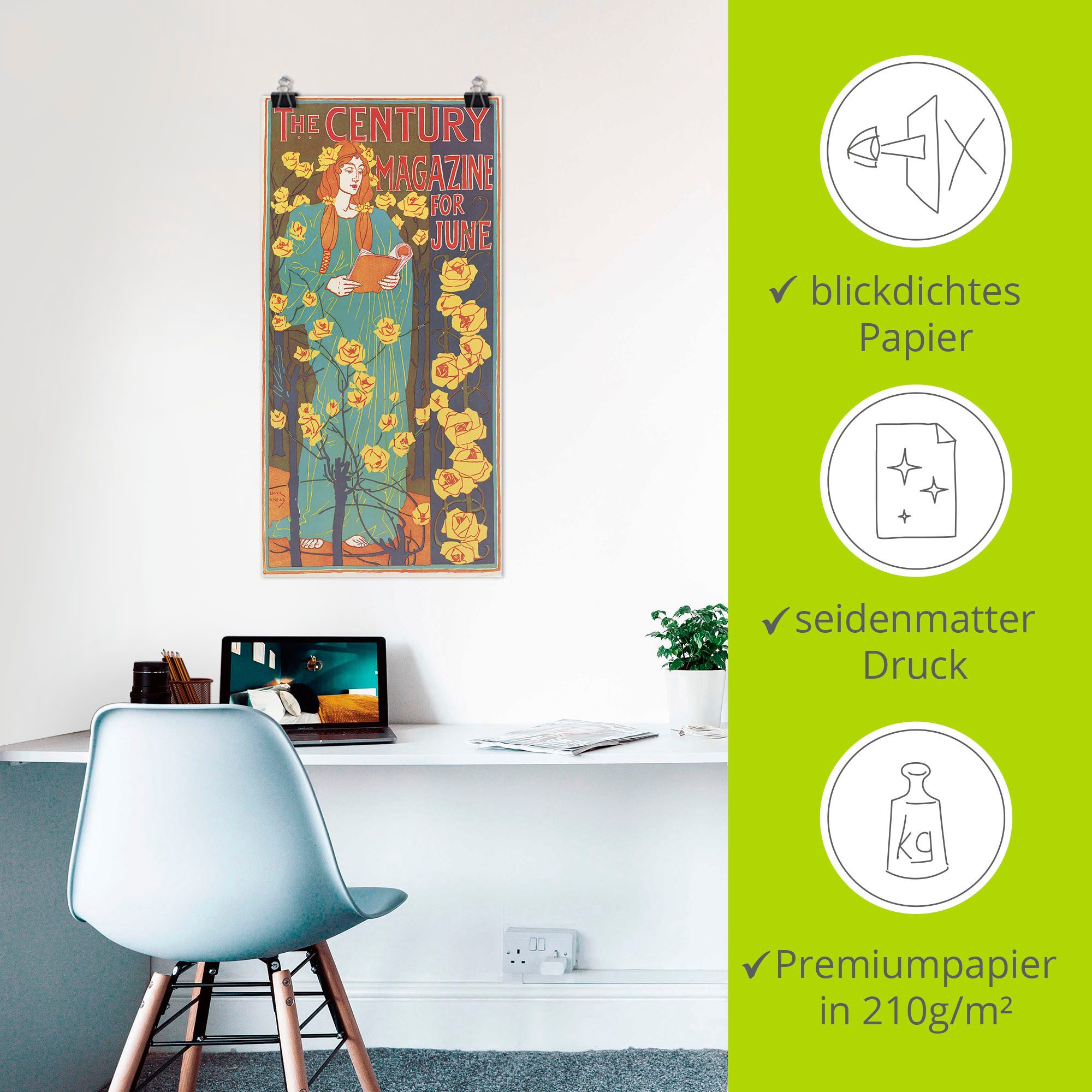 Artland Artprint The Century Magazine: June als poster, muursticker in verschillende maten