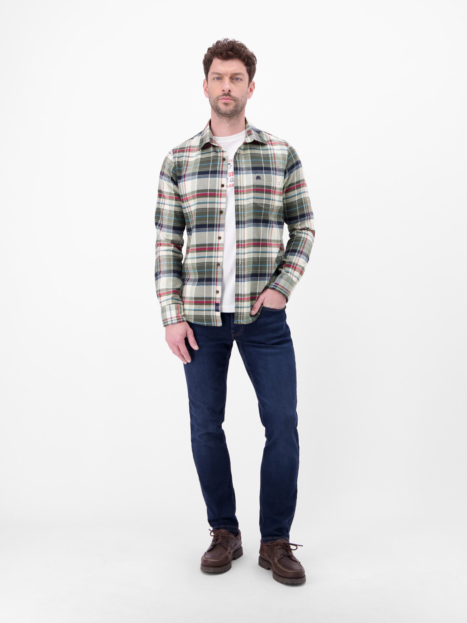 Lerros Flanellen overhemd LERROS Modieus geruit overhemd van flanel