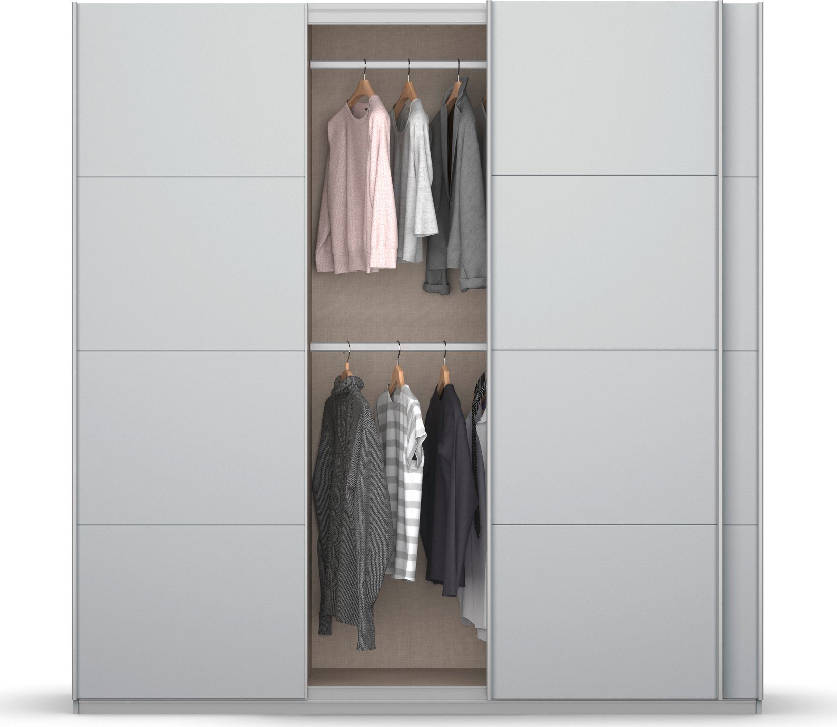 rauch Zweefdeurkast Kledingkast kast garderobe KOLUNA met decor-front inclusief 2 binnenladen en extra legplanken made in germany