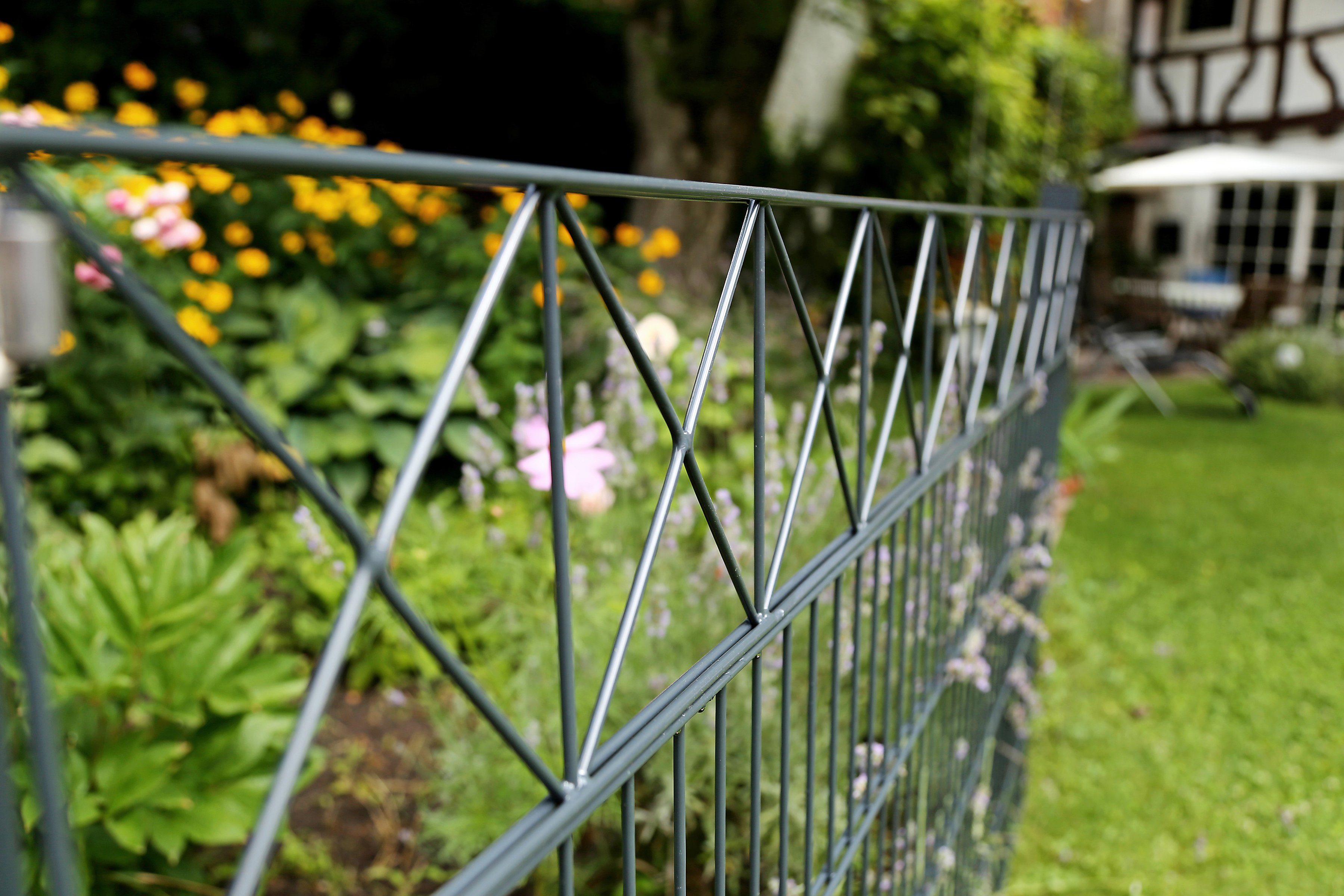 GAH Alberts Dubbelstaafmat hekwerk Nexus antraciet, hoogte: 100-160cm, totale lengte: 10-20m, voor plaatsing in beton (set, 5 stuks)