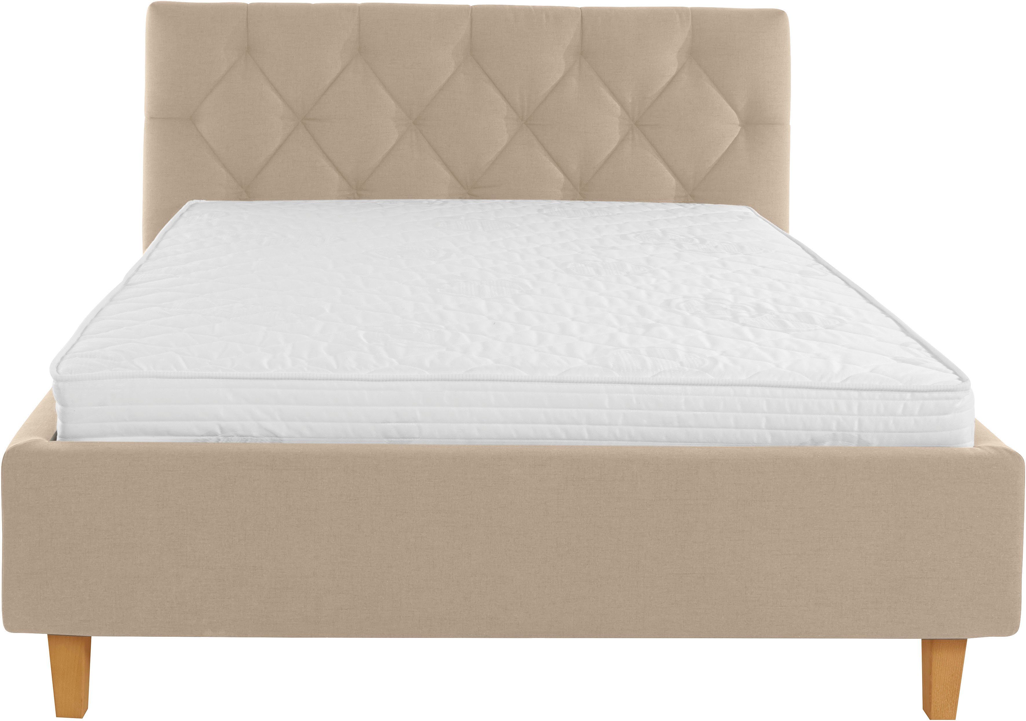 Guido Maria Kretschmer Home&Living Gestoffeerd bed Sunley 100 Kruisstiksel, hoofdbordhoogte 102 cm, zonder of met matras/lattenbodem