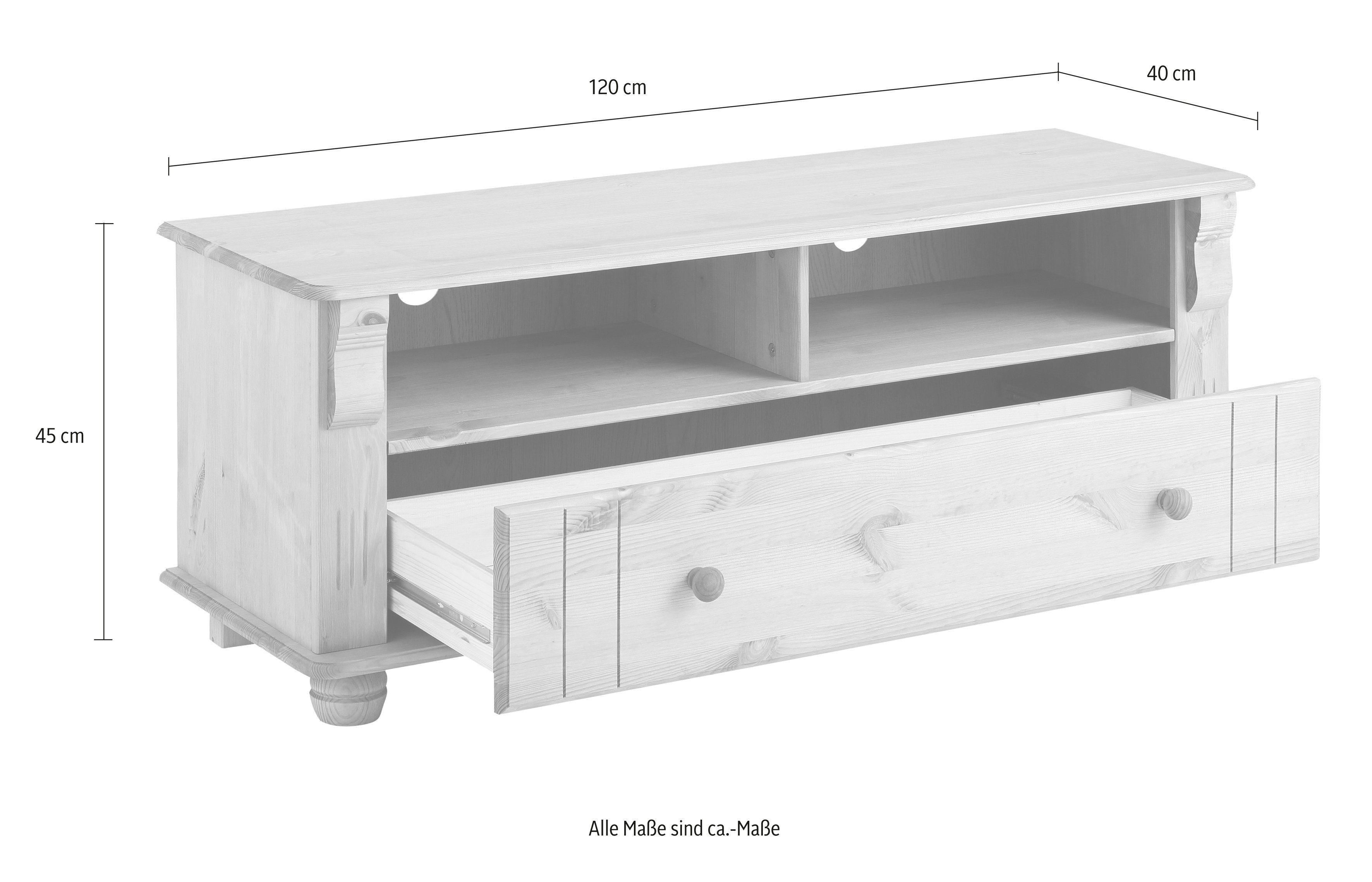 Home affaire Tv-meubel ADELE Breedte 120 cm, met lade, van massief grenen, FSC®