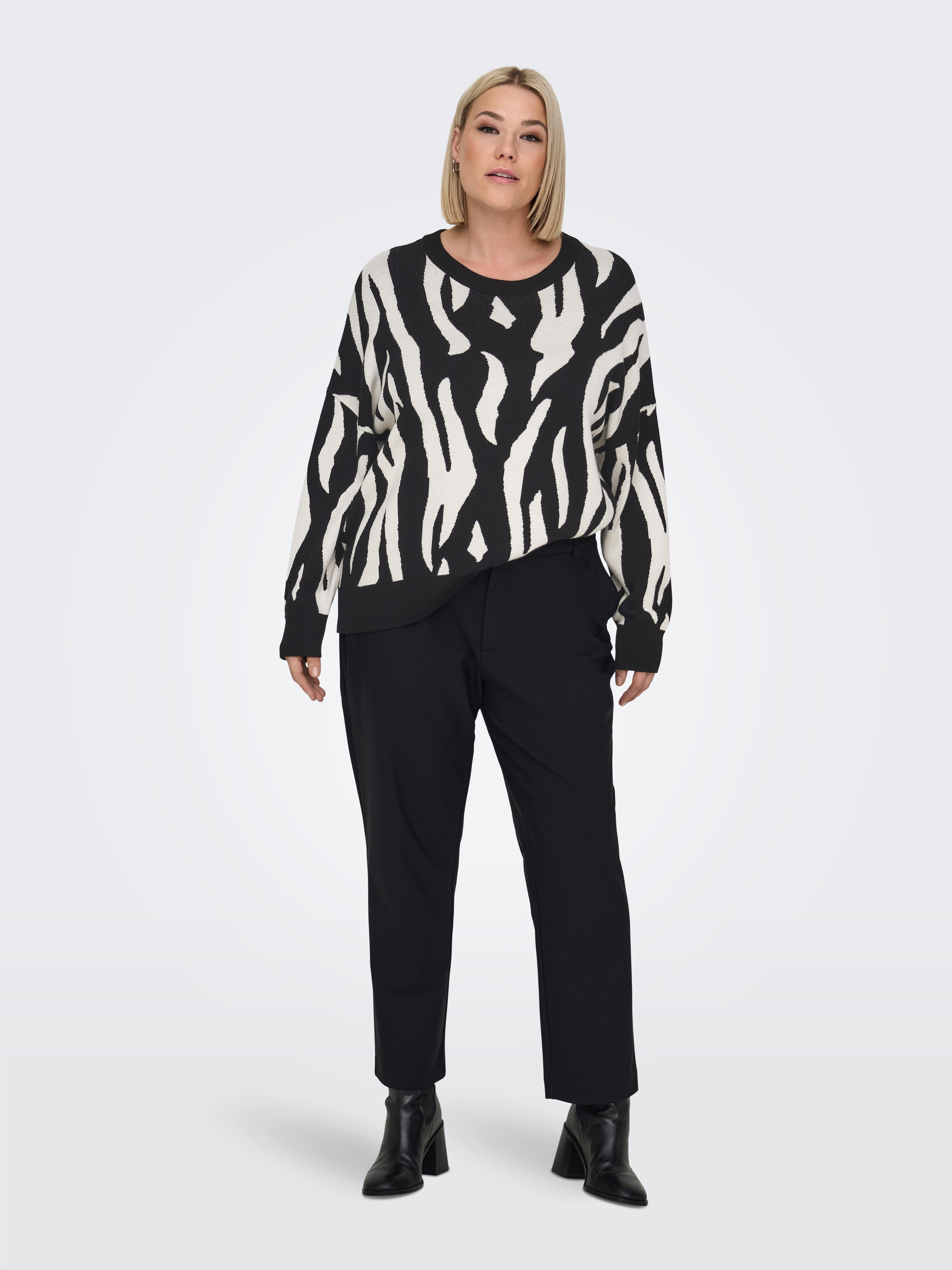 ONLY CARMAKOMA Gebreide trui CARMONTANA LS JQ LOOSE O-NECK KNT
