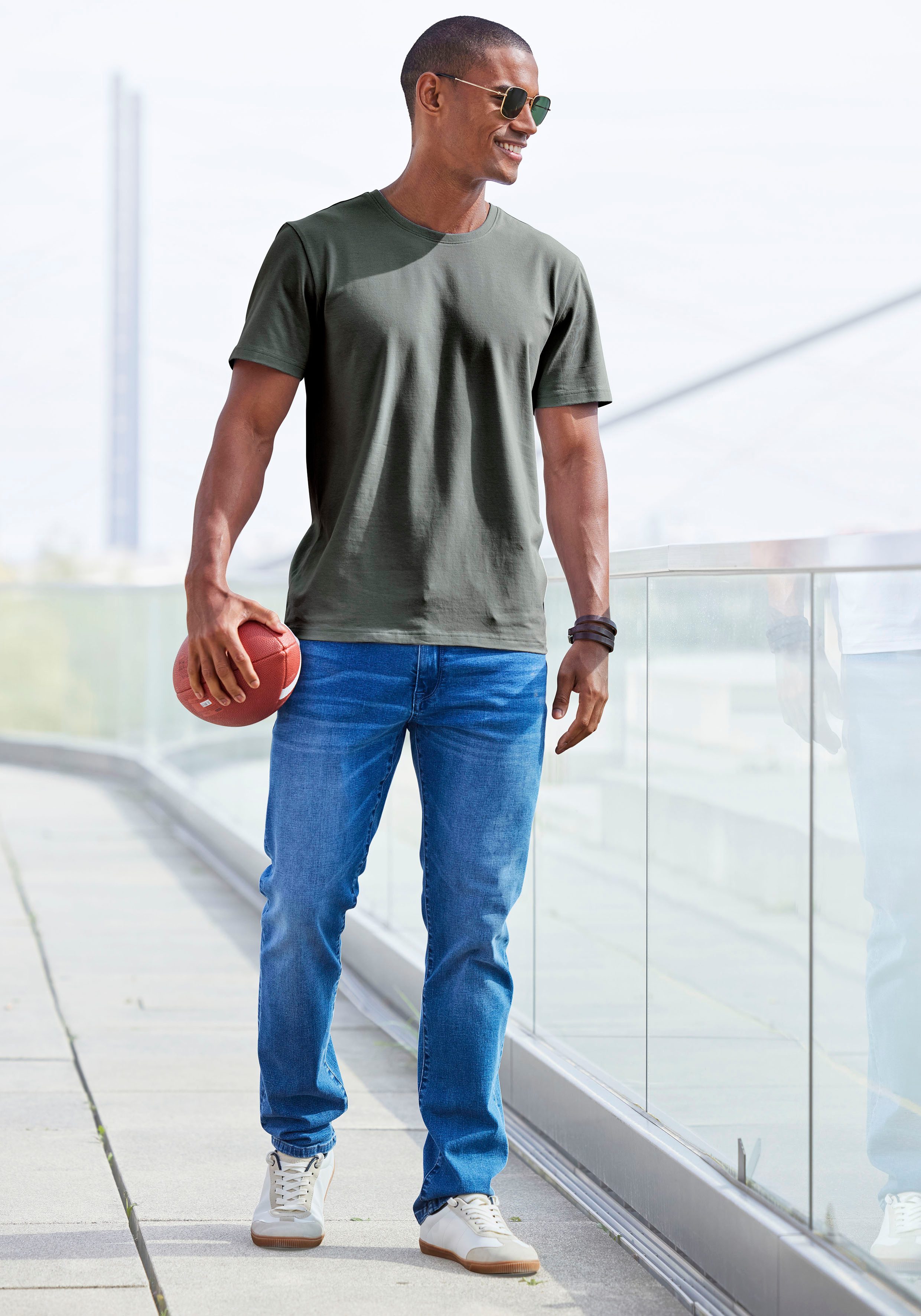 AUTHENTIC LE JOGGER T-shirt Vrijetijdsshirt van 100% katoen (set, 2)