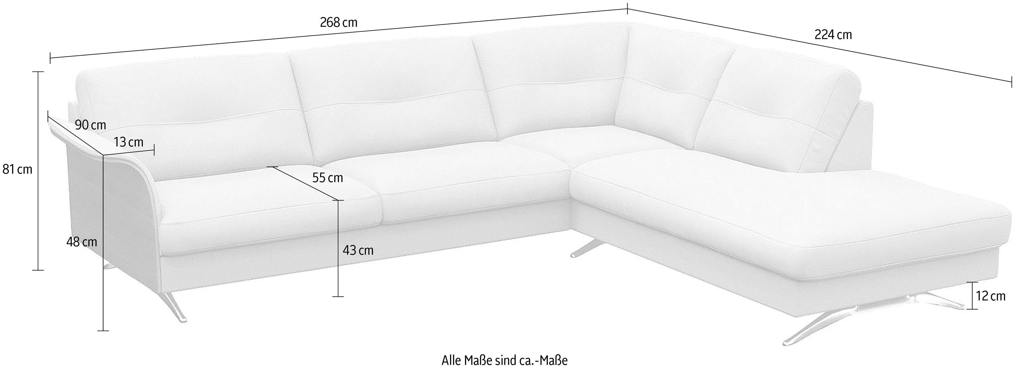 FLEXLUX Hoekbank Glow, super comfortabel door hoogwaardige zitconstructie met binnenvering, L-vorm