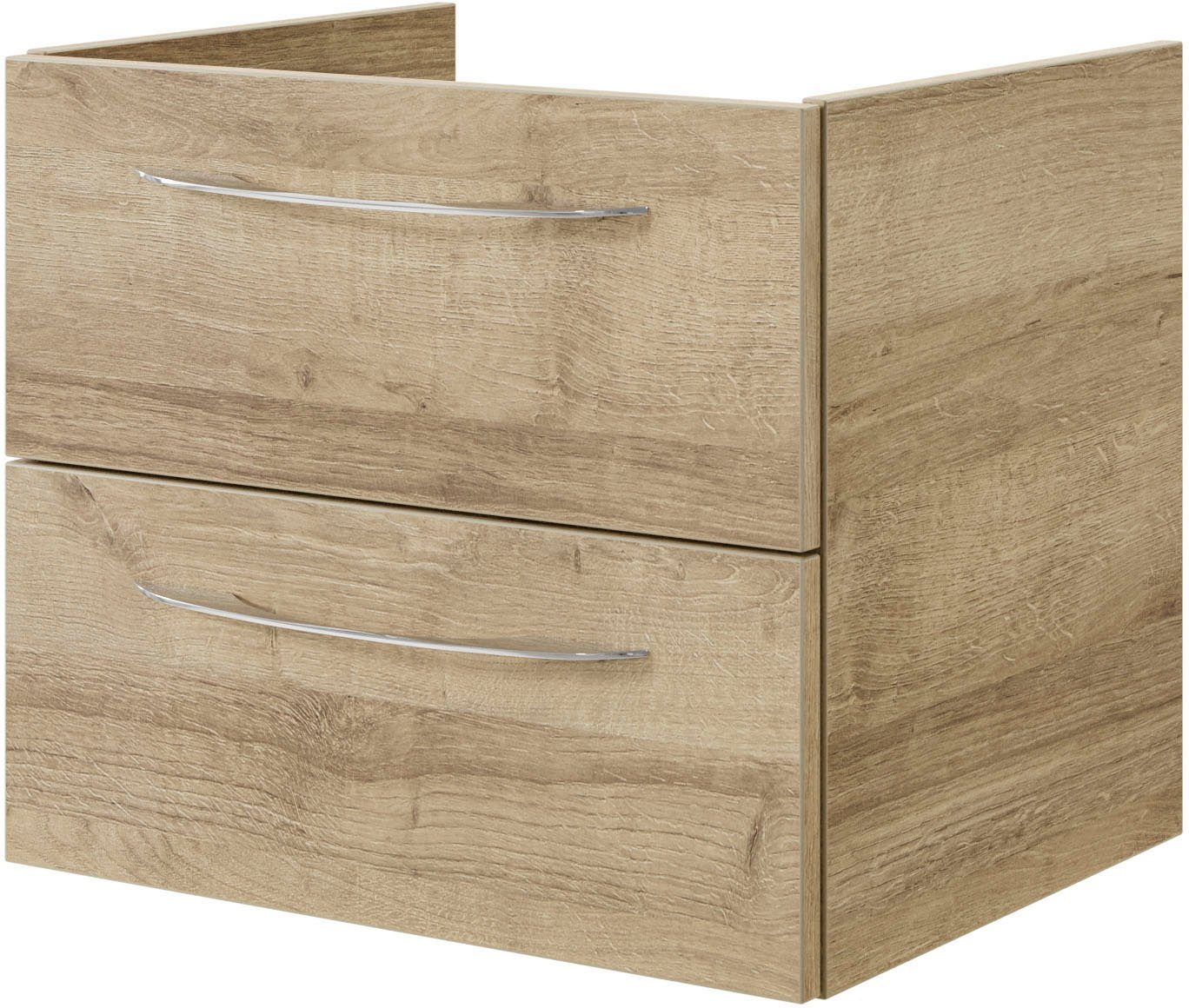 Saphir Wastafelonderkast Serie 4035 keramieken opzetwasbak met onderkast, 118 cm breed Wasplaats, 4 lades, 1 deur, incl. deurdemper, handgreep chroom glans