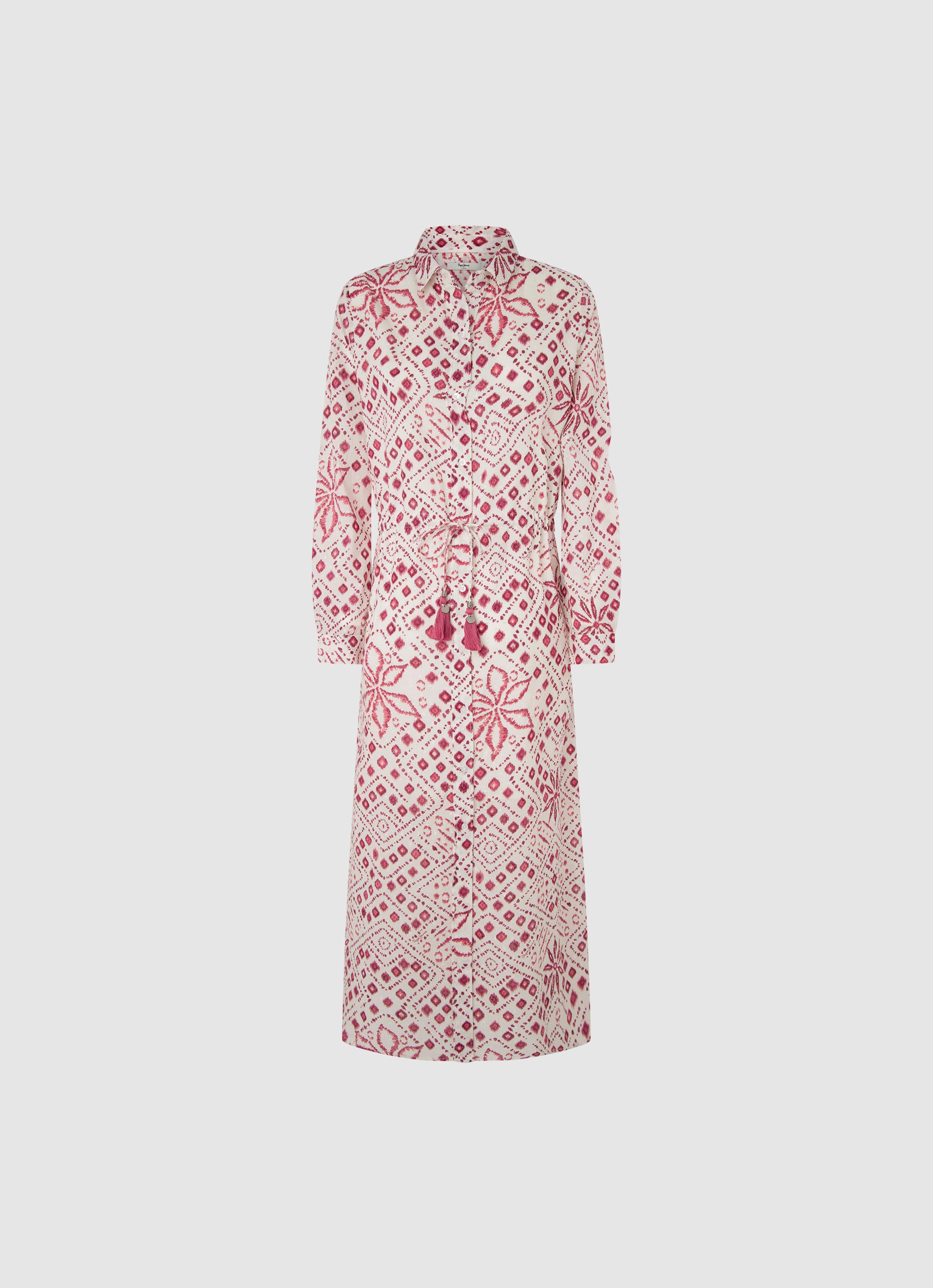 Pepe Jeans Blousejurk PAZ allover bedrukt, met bindband