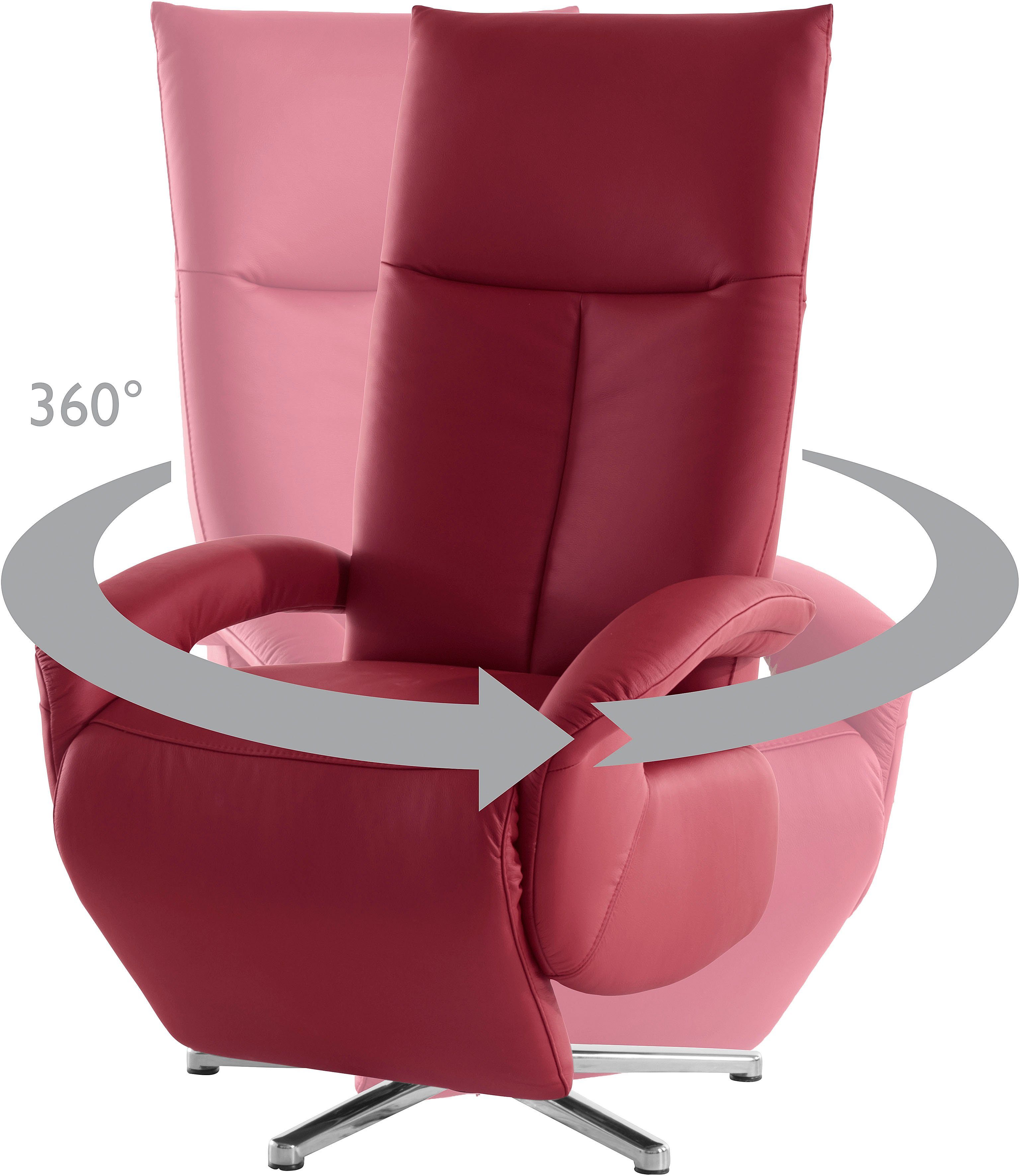 sit&more Relaxfauteuil Tycoon met verstelbare hoofdsteun en 360° draaifunctie keuze tussen handmatige of elektrische functie, ook met accu (draadloos)