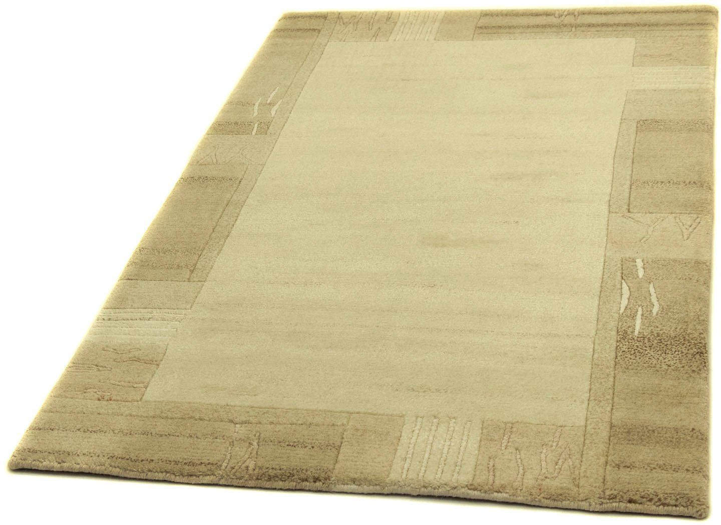 morgenland wollen kleed nepal vloerkleed met de hand geknoopt beige beige