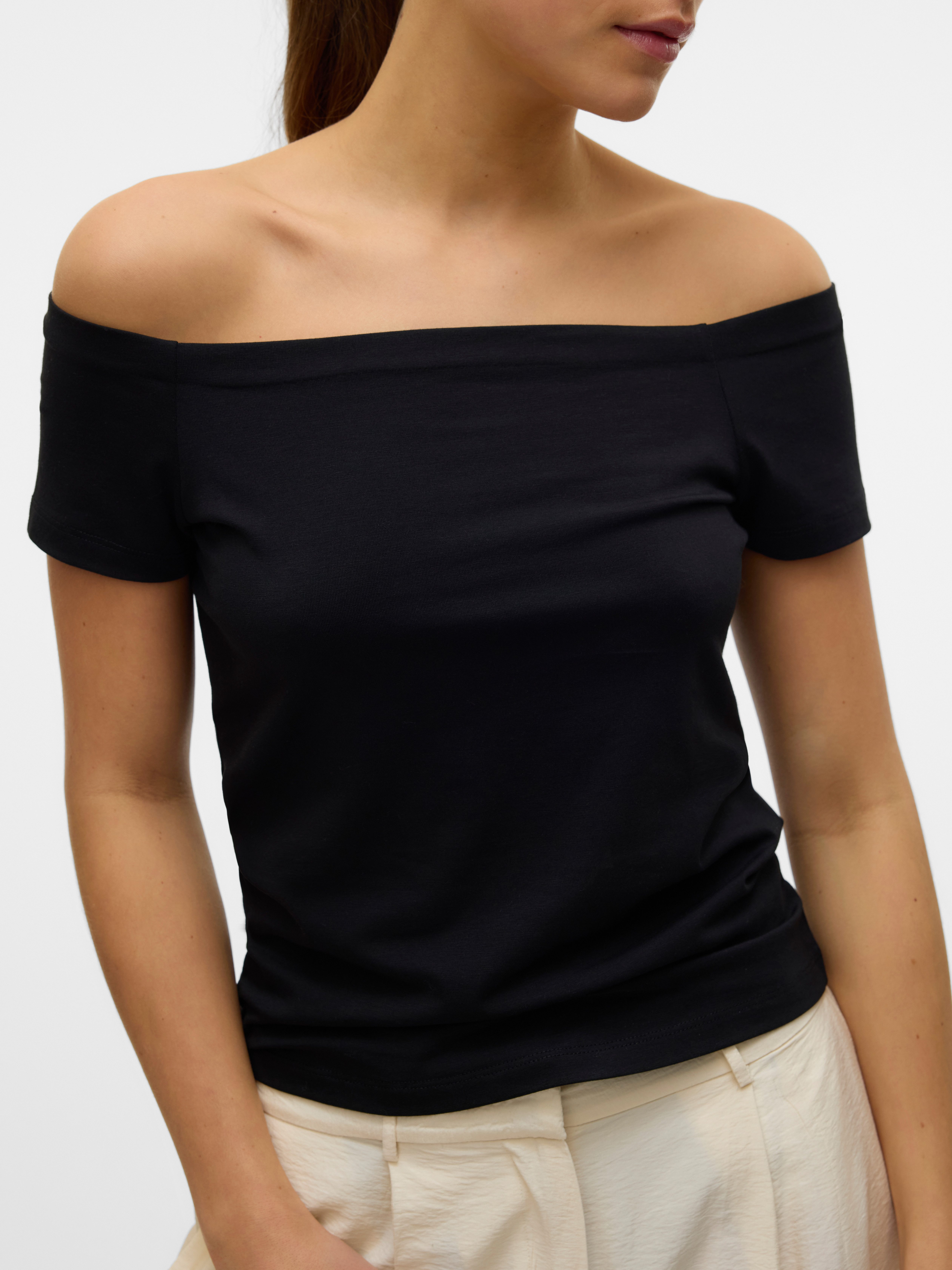 Vero Moda Shirt met korte mouwen VMPANDA OFF-SHOULDER TOP JRS GA NOOS