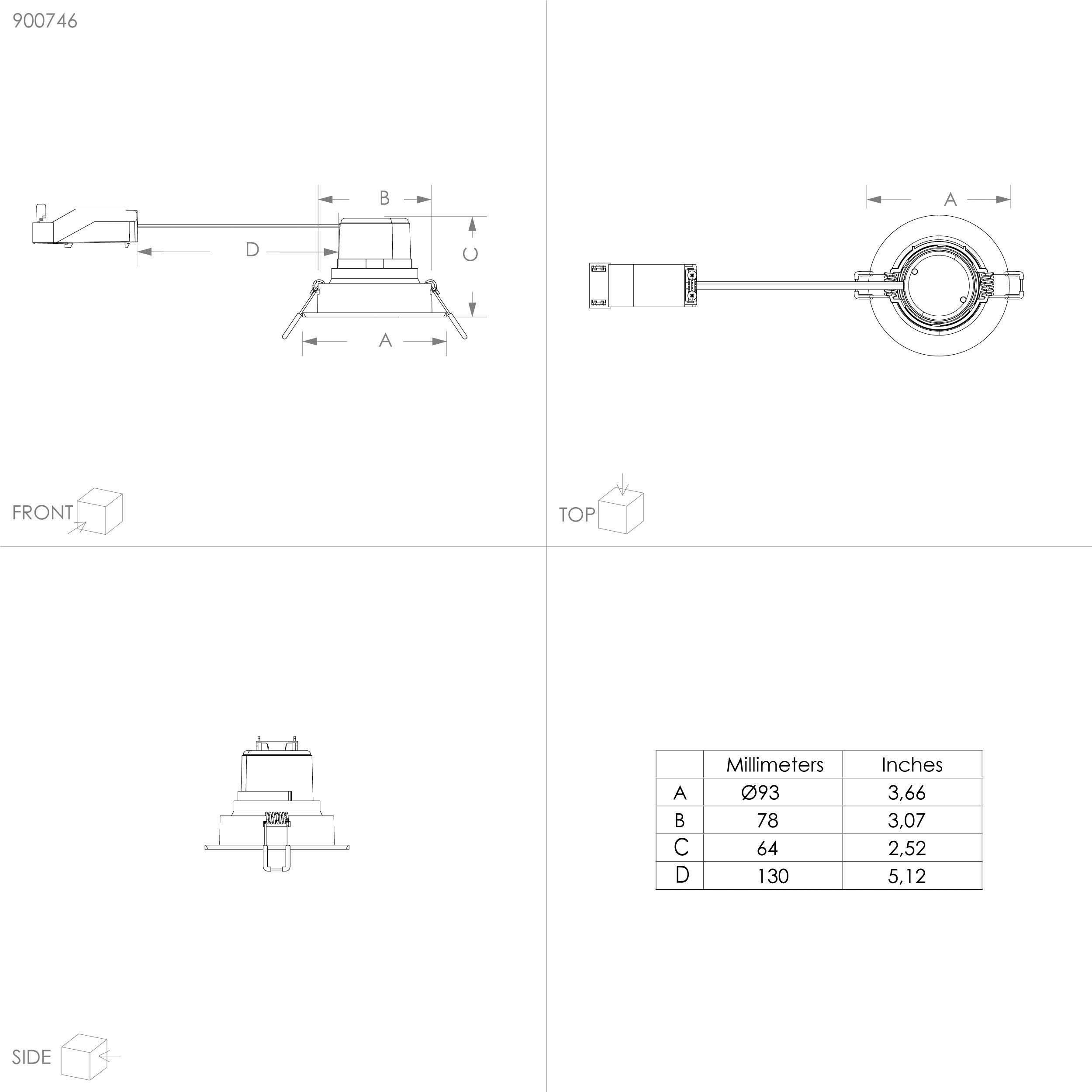 EGLO Plafondlamp SALICETO inbouwlamp, 3-delige set, nikkel, dimbaar, kop draaibaar (1 stuk)