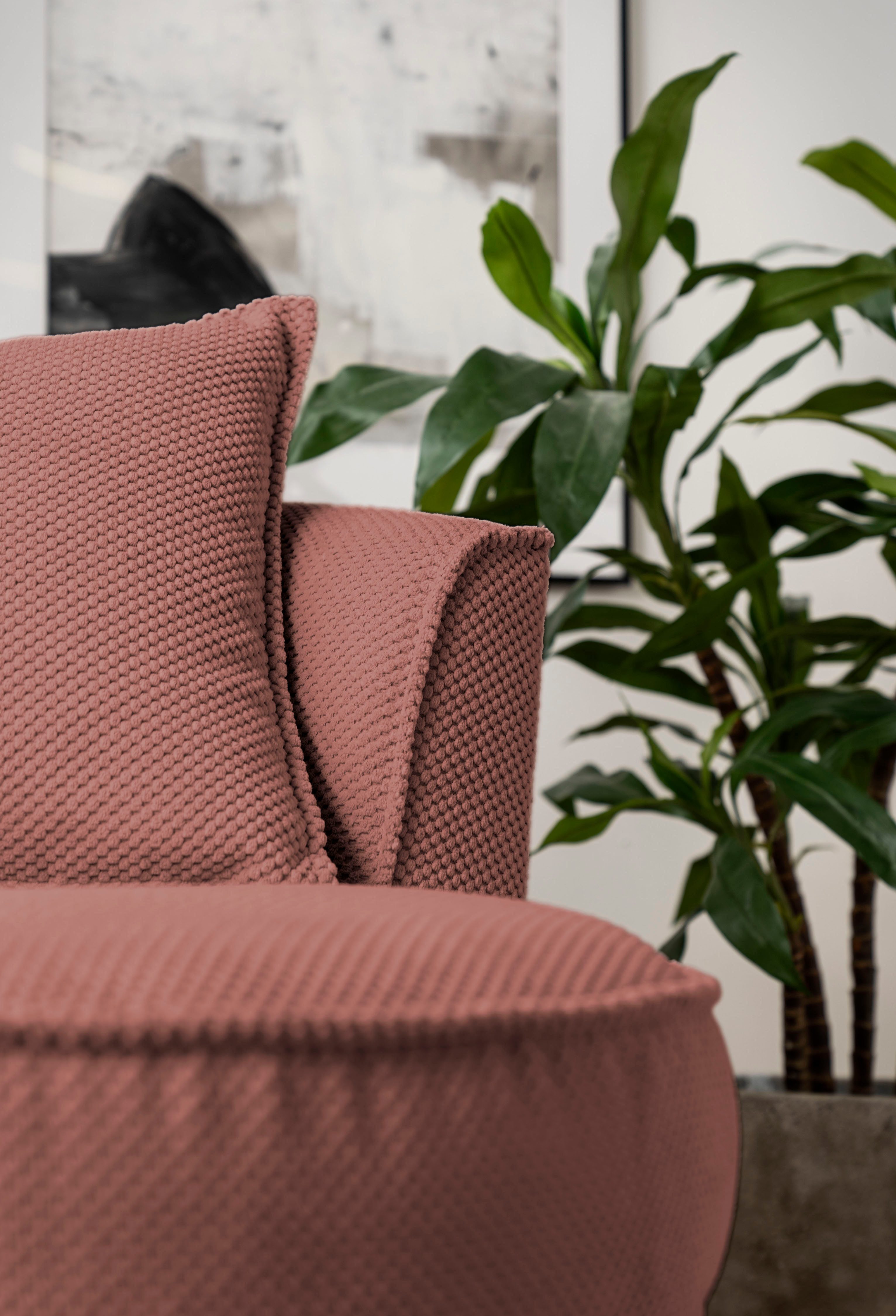 Leonique Draaibare fauteuil MAISIE, leesfauteuil, love seat, trendige stoffen mega cord en geweven velours, 360 graden draaibaar