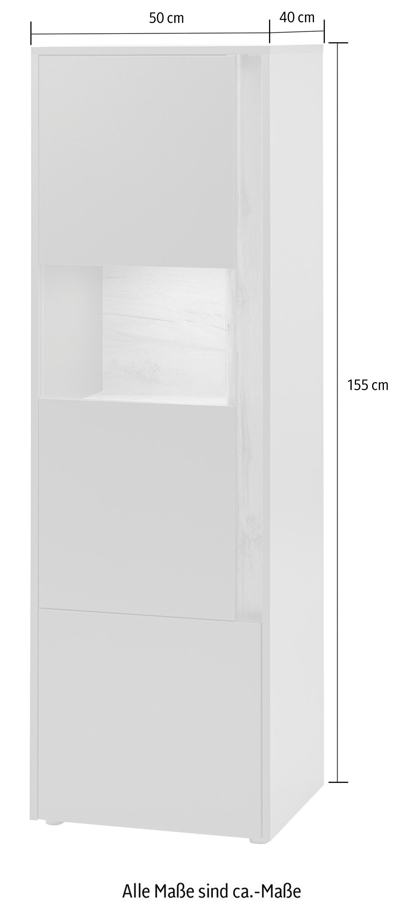 INOSIGN Vitrinekast City/Giron Hoogte ca. 155 cm