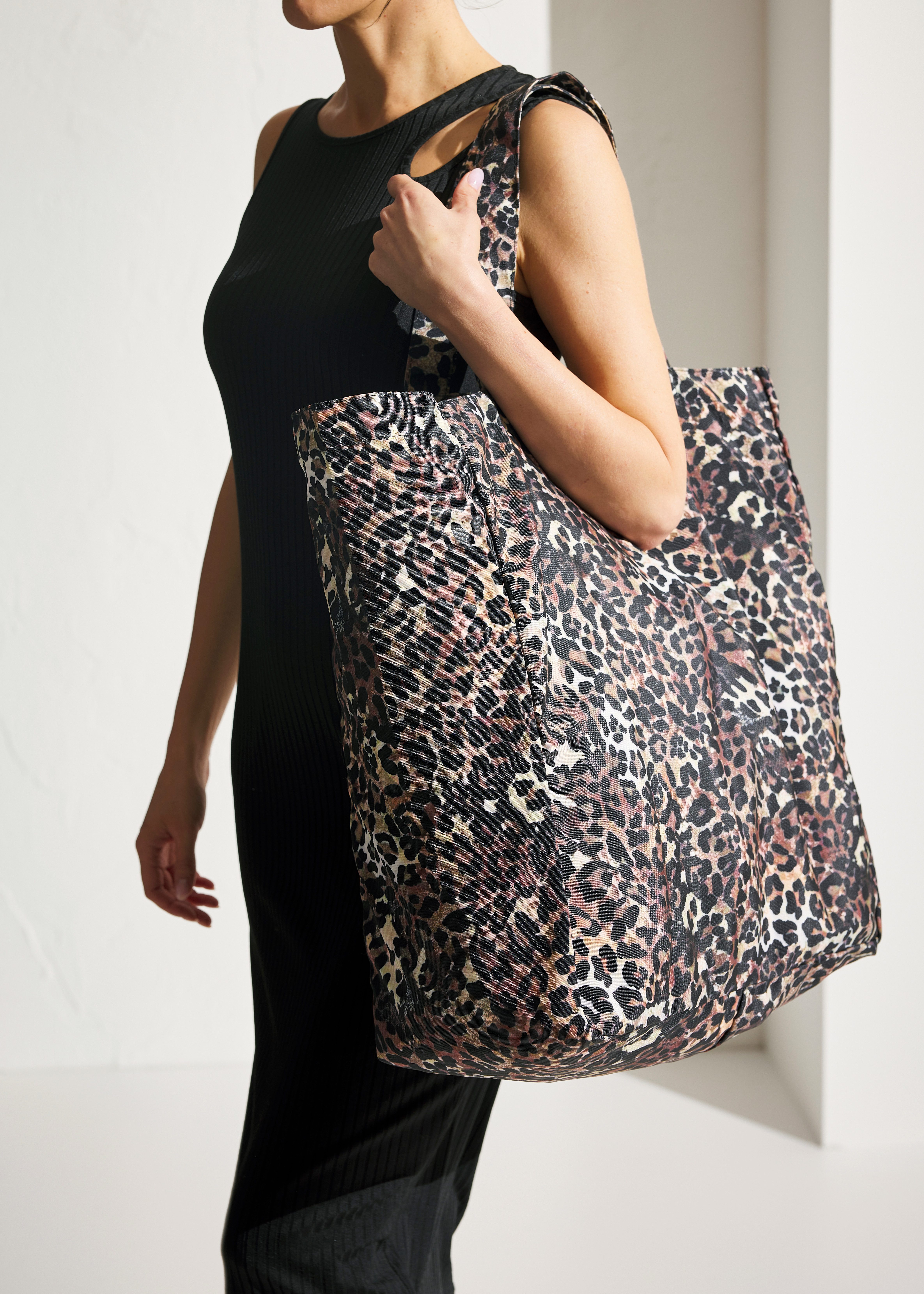 Vivance Strandtas Shopper XXL strandtas zomertas in modieuze leeuw-look VEGAN