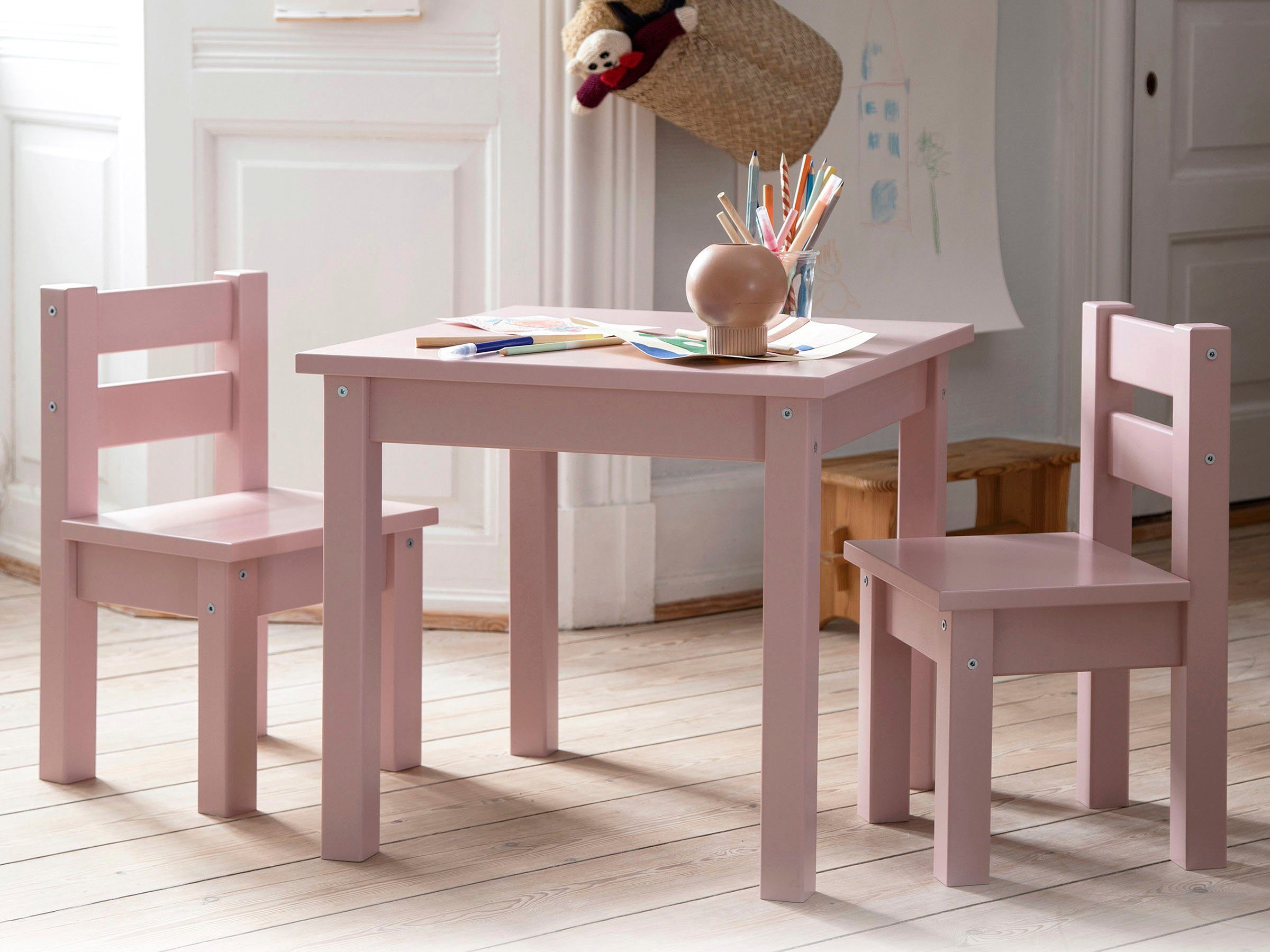 Hoppekids Kinderzithoek MADS kinderzithoek in vele kleuren, met twee stoelen (set, 3-delig)