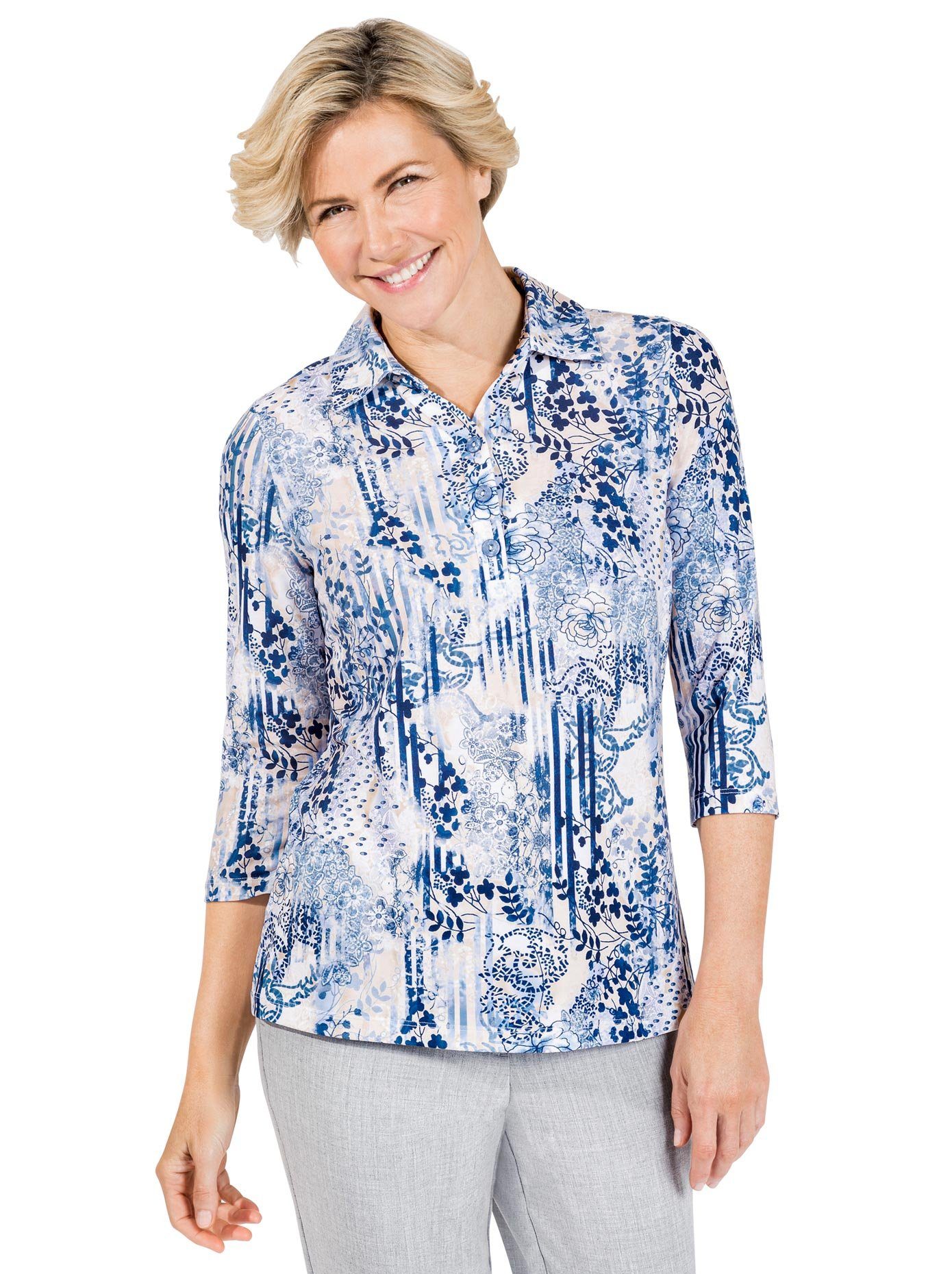 Classic Poloshirt (1-delig) dames polo's maat 52 blauw
