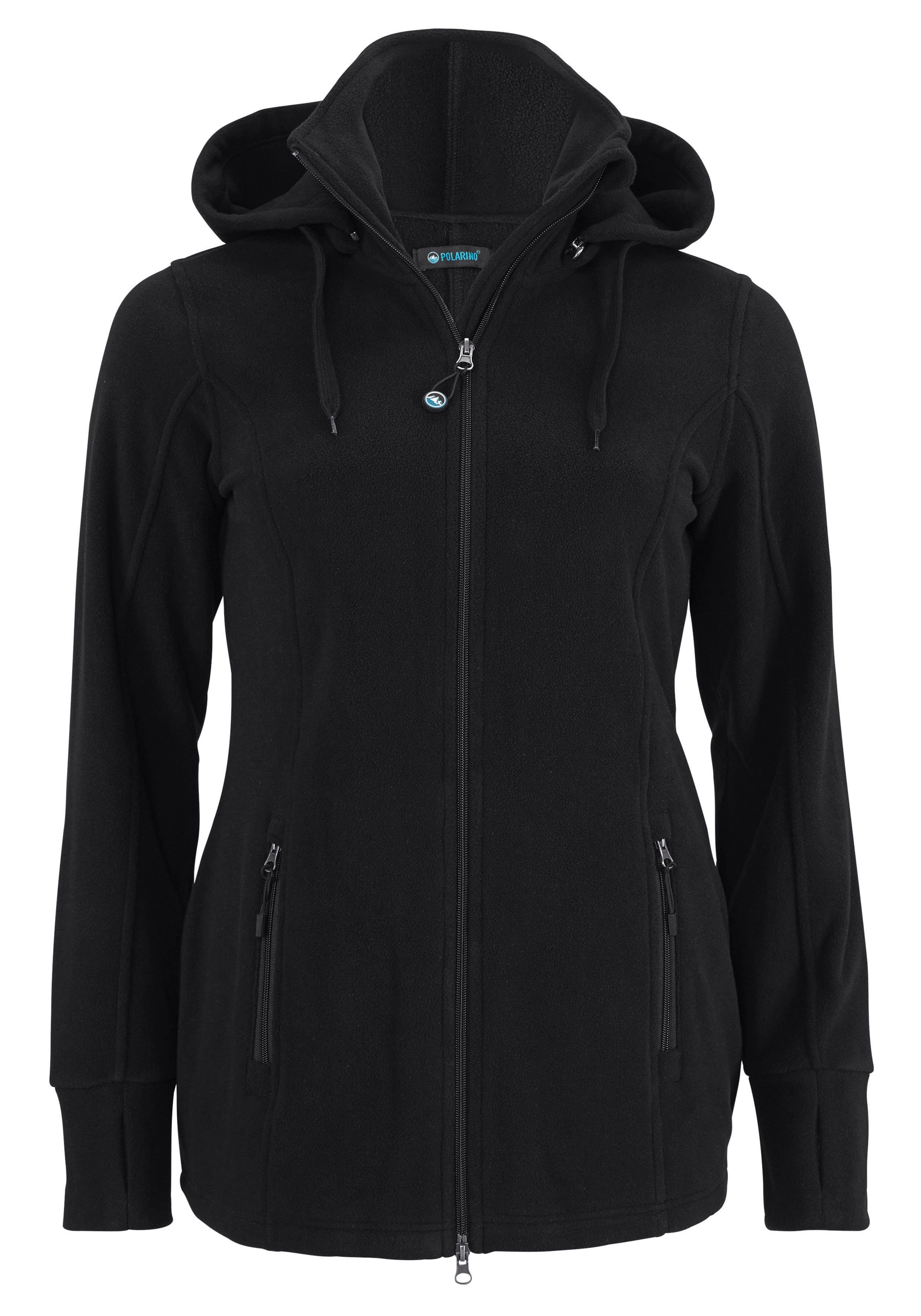 Polarino Fleecejack voor koude dagen, van fleece, sportieve stijl, ademend
