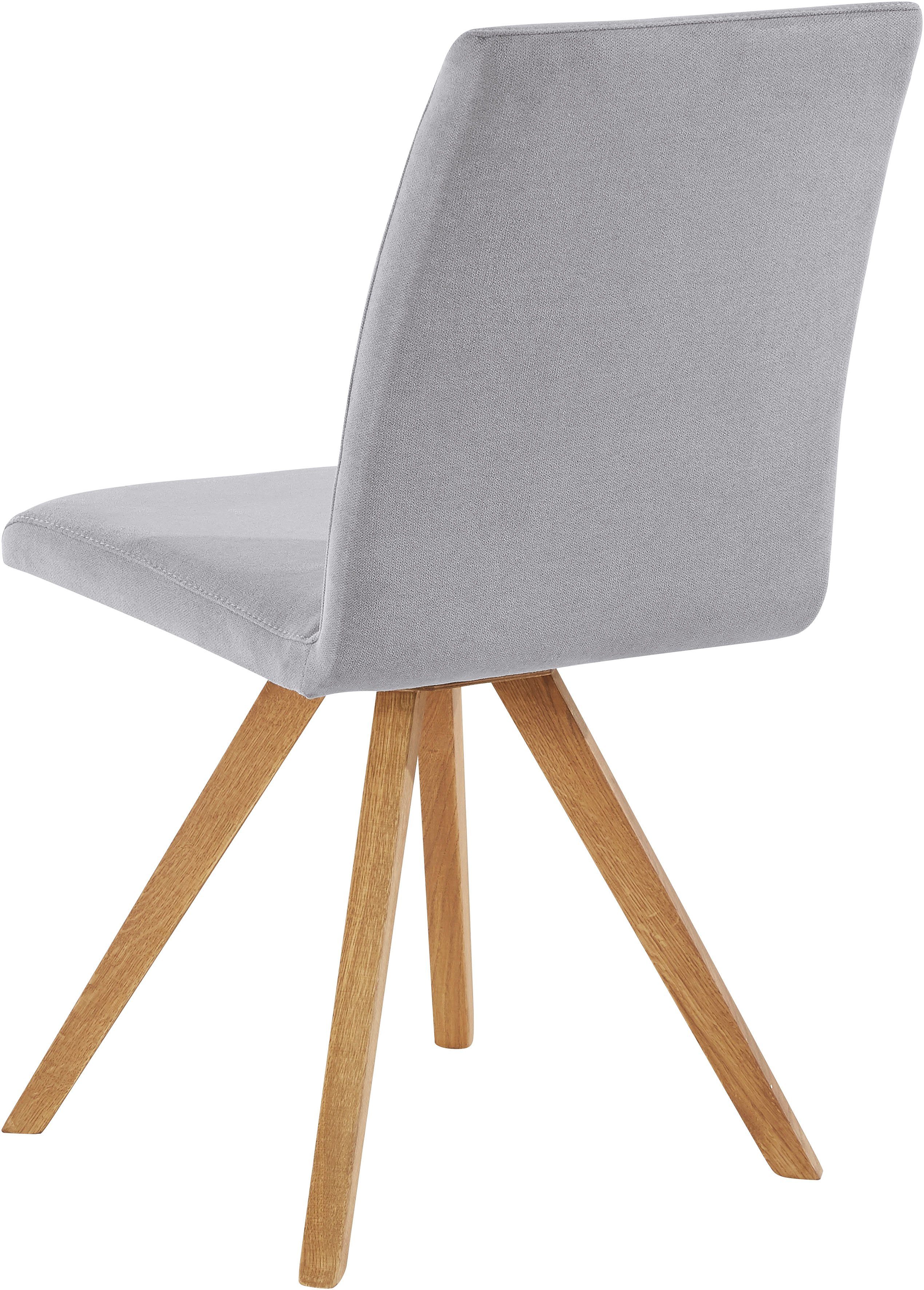 Home affaire Kuipstoel Rio Bekleding van imitatieleer of structuurstof en het frame is geolied eiken (2 stuks)