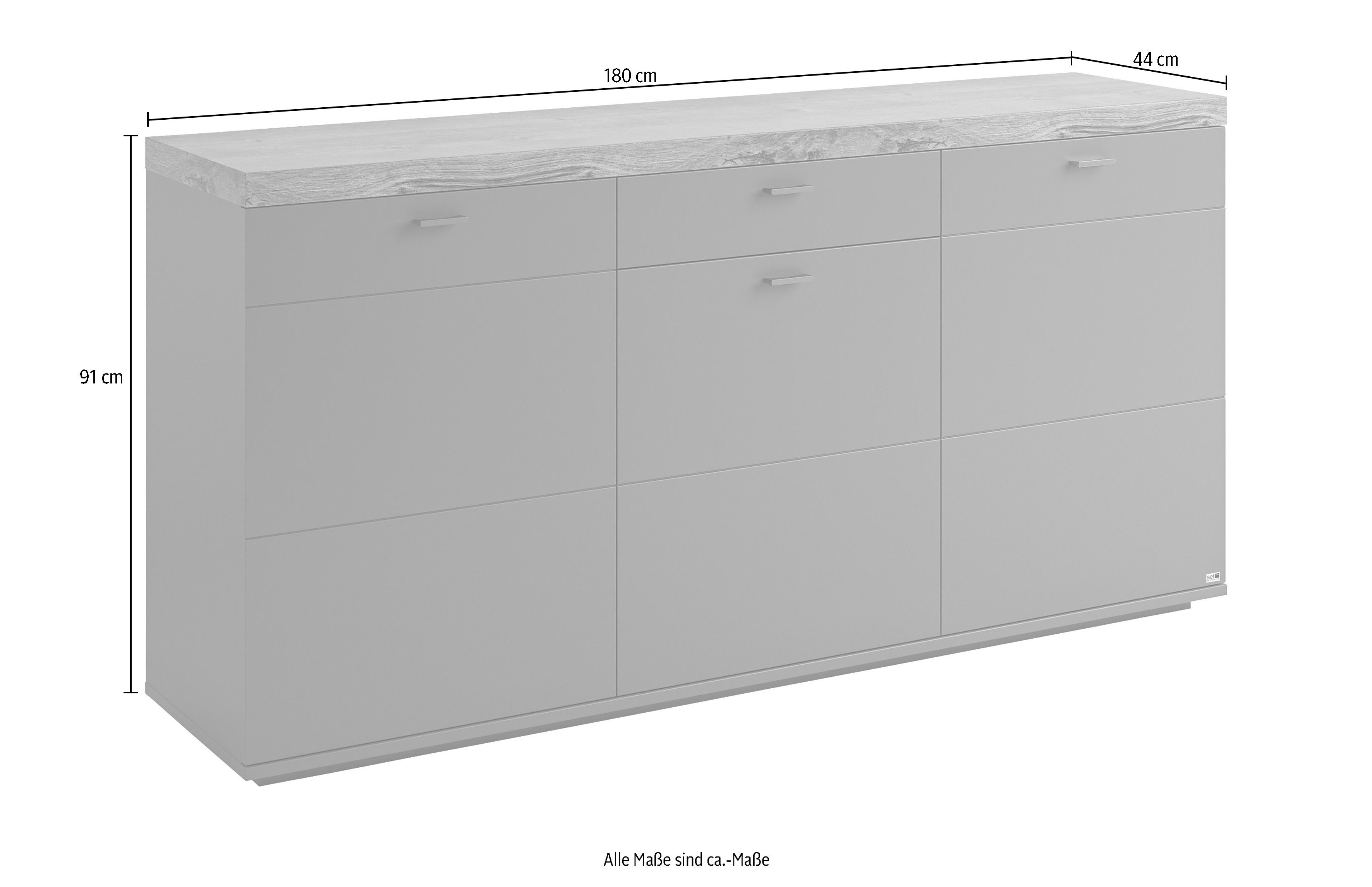 set one by Musterring Dressoir Lancaster In 2 kleuren, met verschillende bovenbladen te kiezen