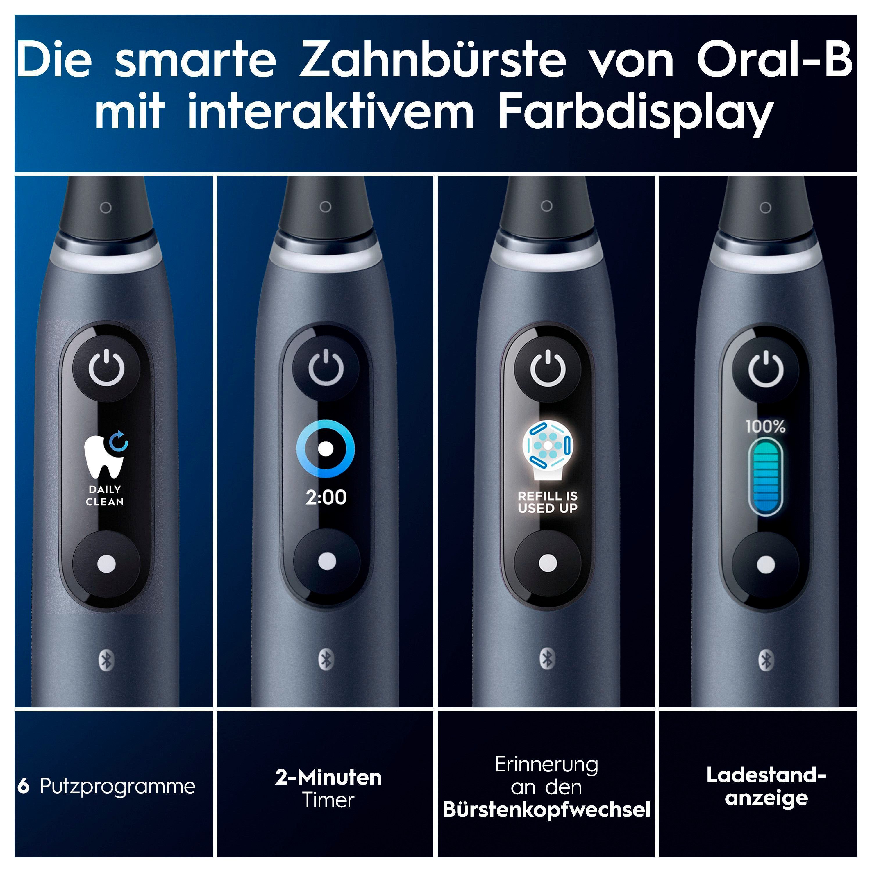 Oral B Elektrische tandenborstel IO 8 met magnet technologie, 6 reinigingsstanden, kleurendisplay & reisetui