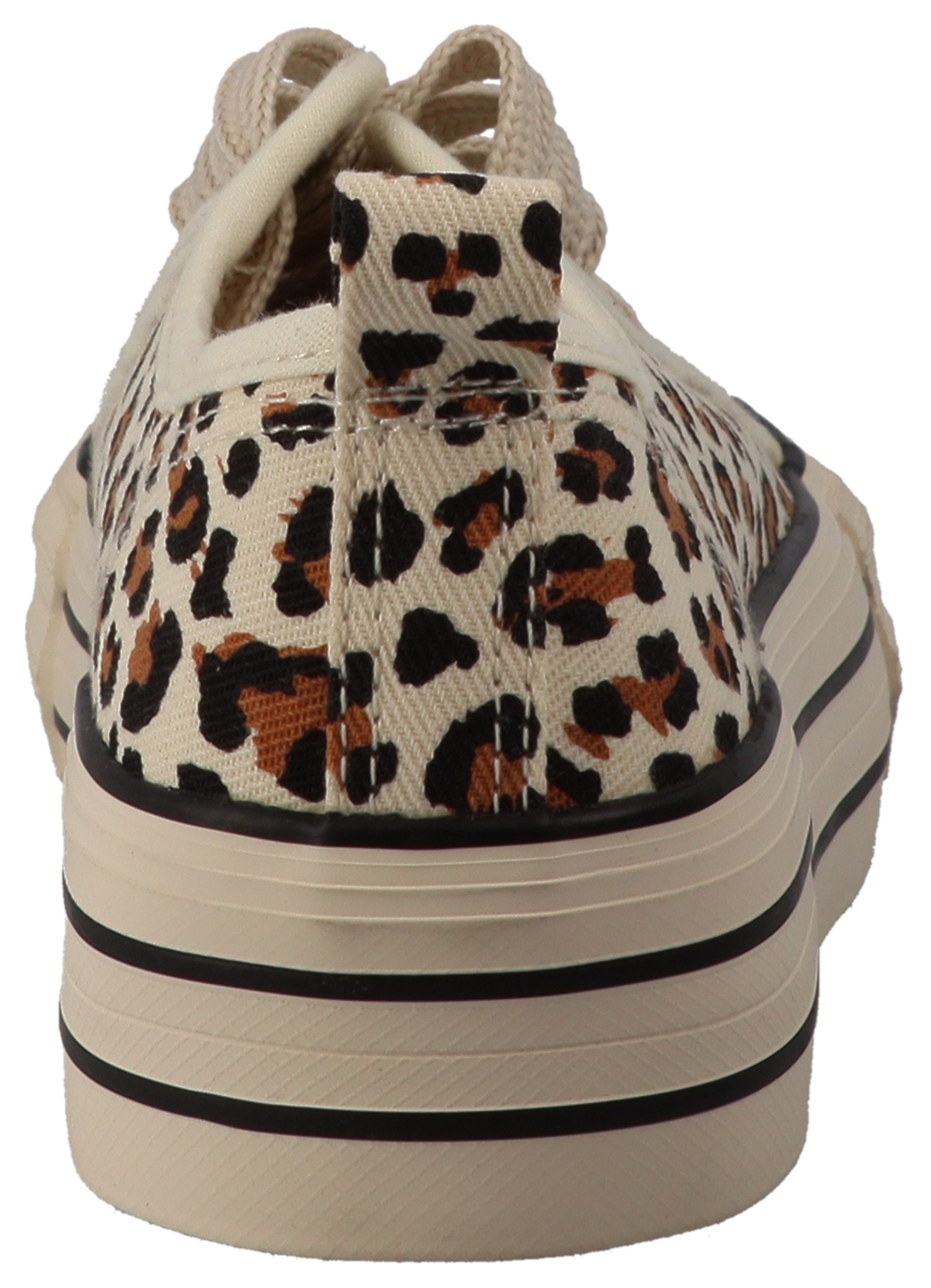 Tom Tailor Plateausneakers , vrijetijdsschoen, halfschoen, veterschoen in luipaard-look
