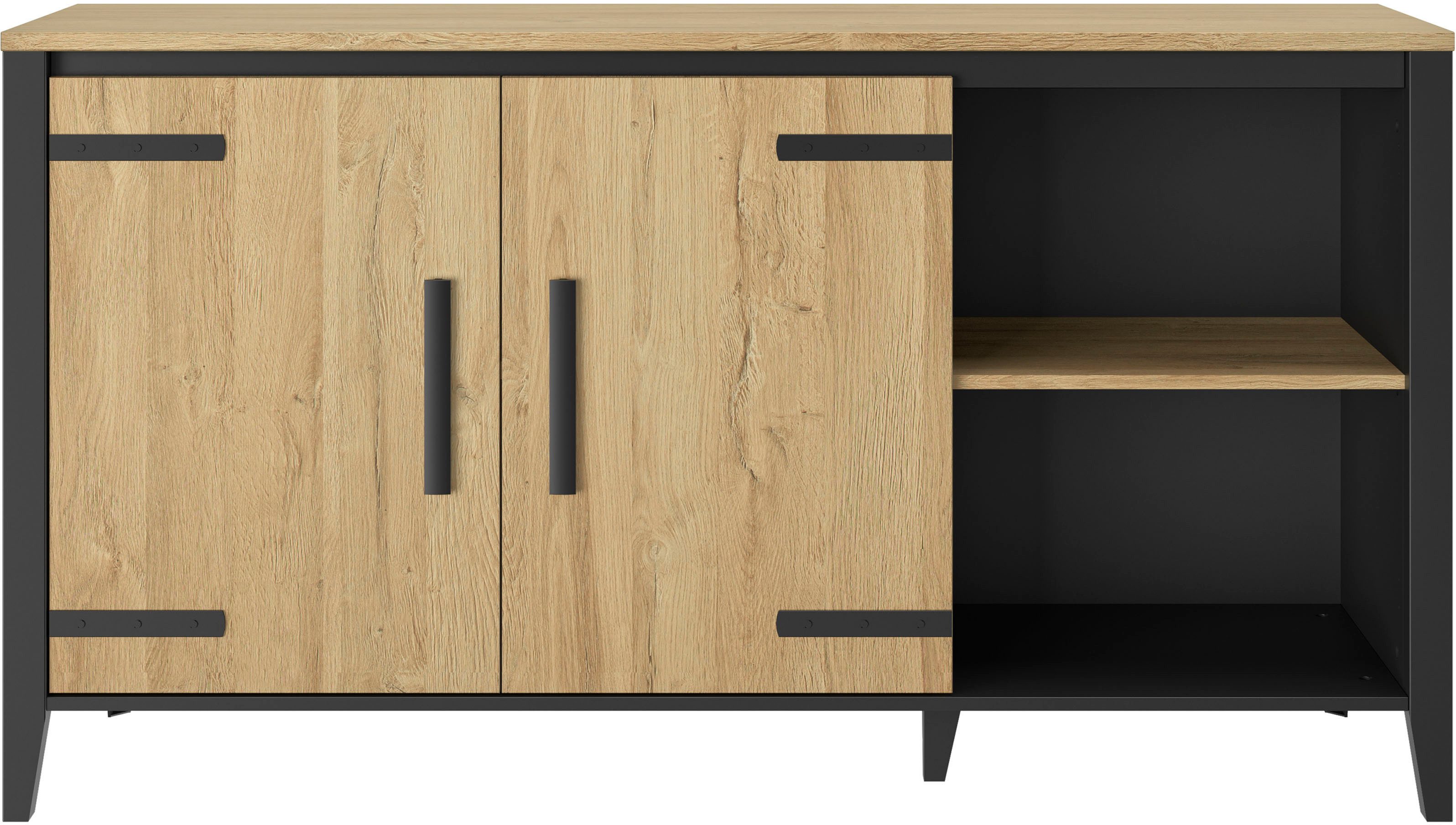 Gami Buffetkast CORK 2 volle deuren en 2 niches. 1 grote linker plank en 1 rechter plank
