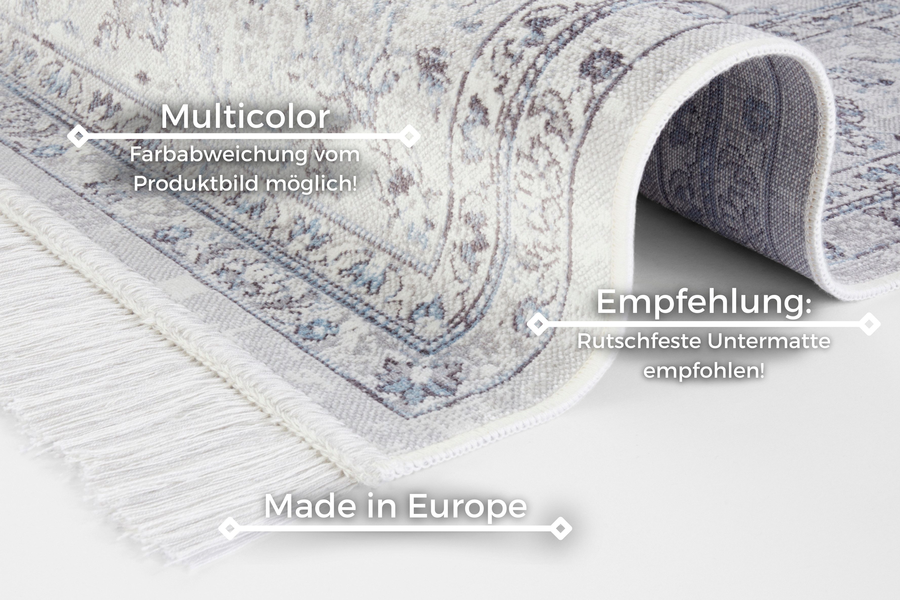 NOURISTAN Vloerkleed Orient Vintage medaillon Oriëntaals met franje, oriënt, woonkamer, slaapkamer, eetkamer