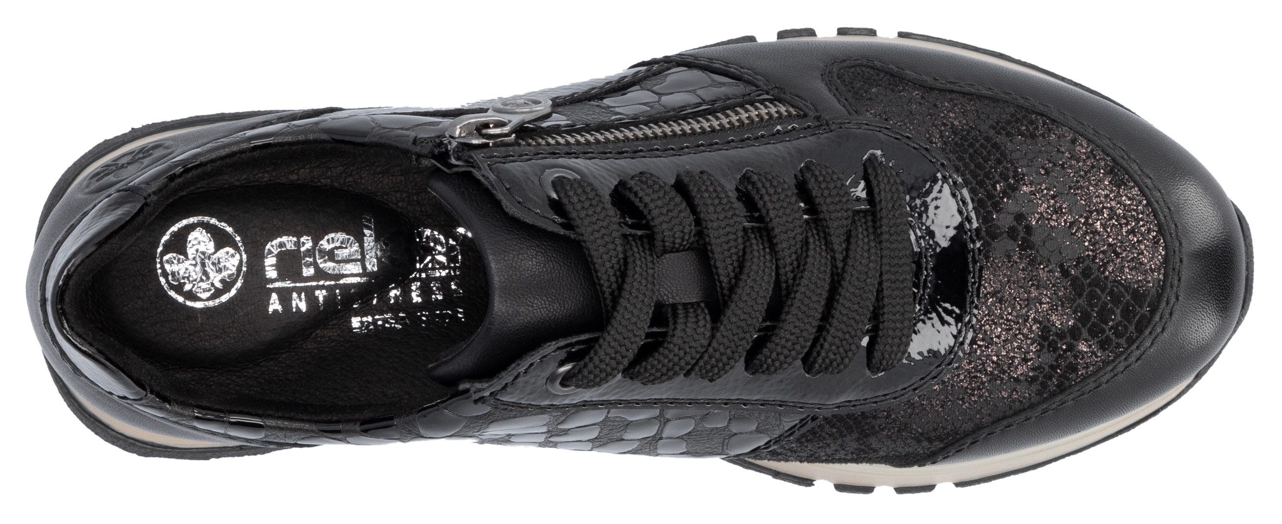 Rieker Sneakers , vrijetijdsschoen, lage schoen, veterschoen met buitenrits