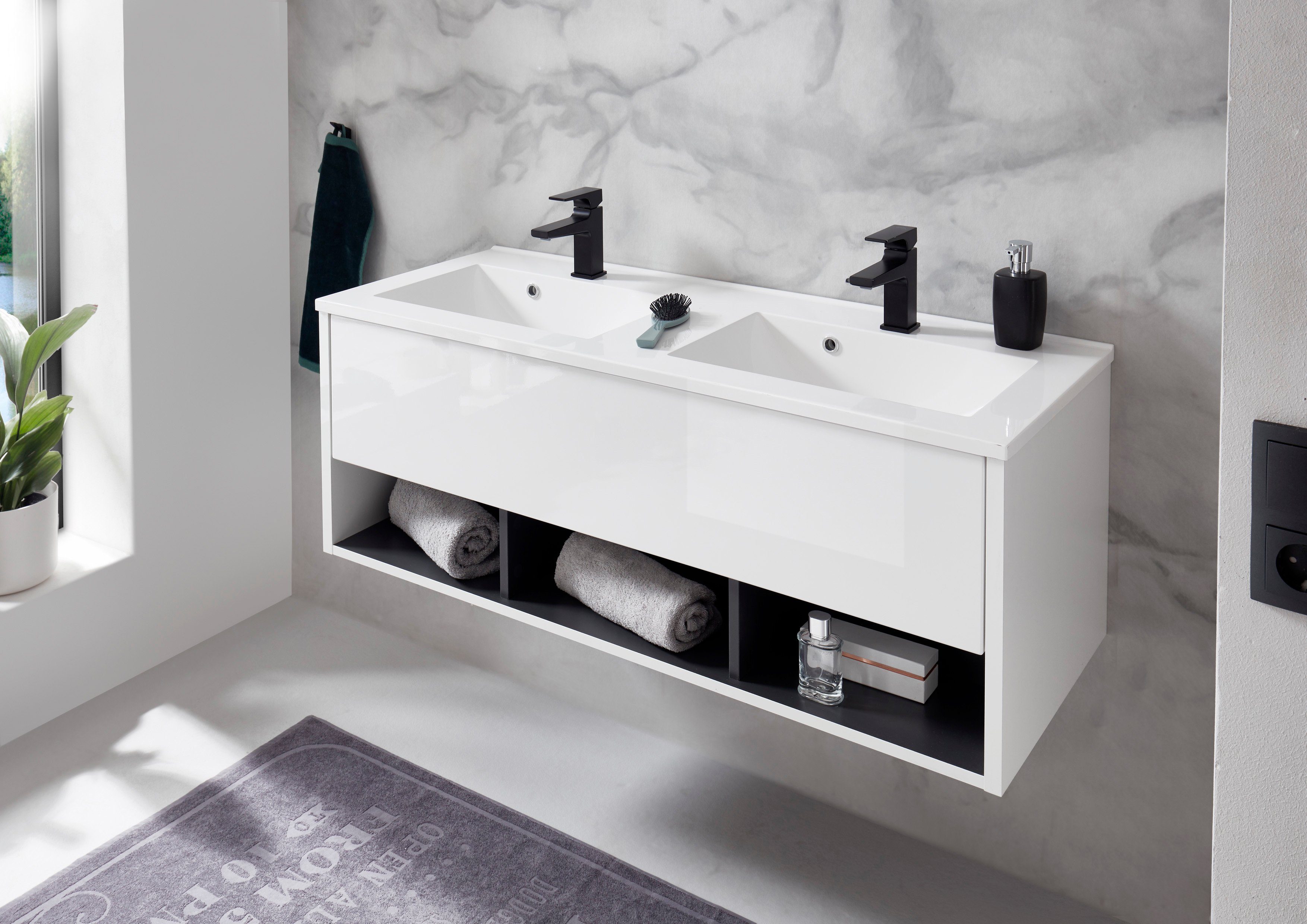 Places of Style Wastafelonderkast Studio Line, wastafel inclusief wasbak, modern ontwerp