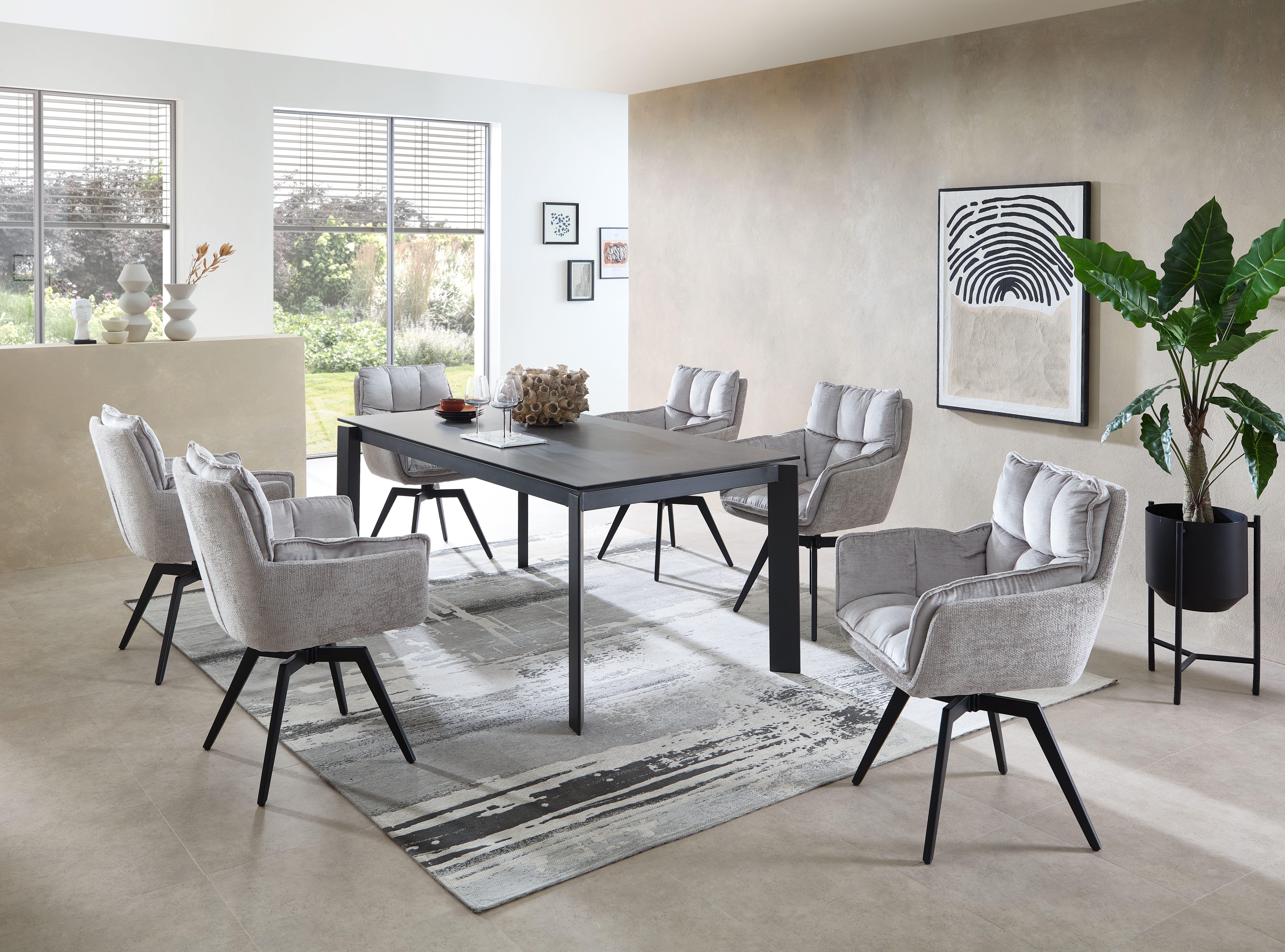 Stolkom Eettafel Paul eettafel keramiek, uitschuifbaar tot 240 cm, BxHxD 180x76x95 cm
