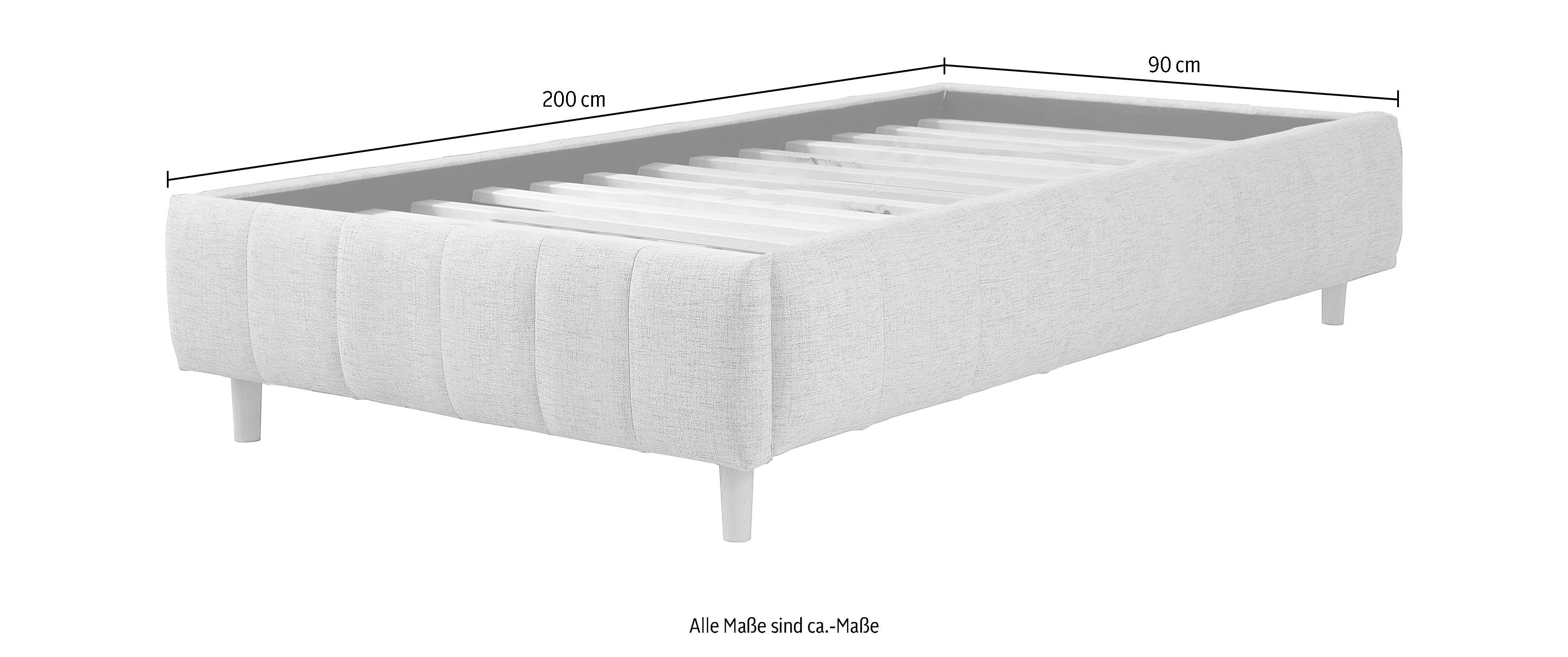 andas Gestoffeerd bed Tarje in 5 breedten, ook in extra lang 220 cm, incl. lattenrol