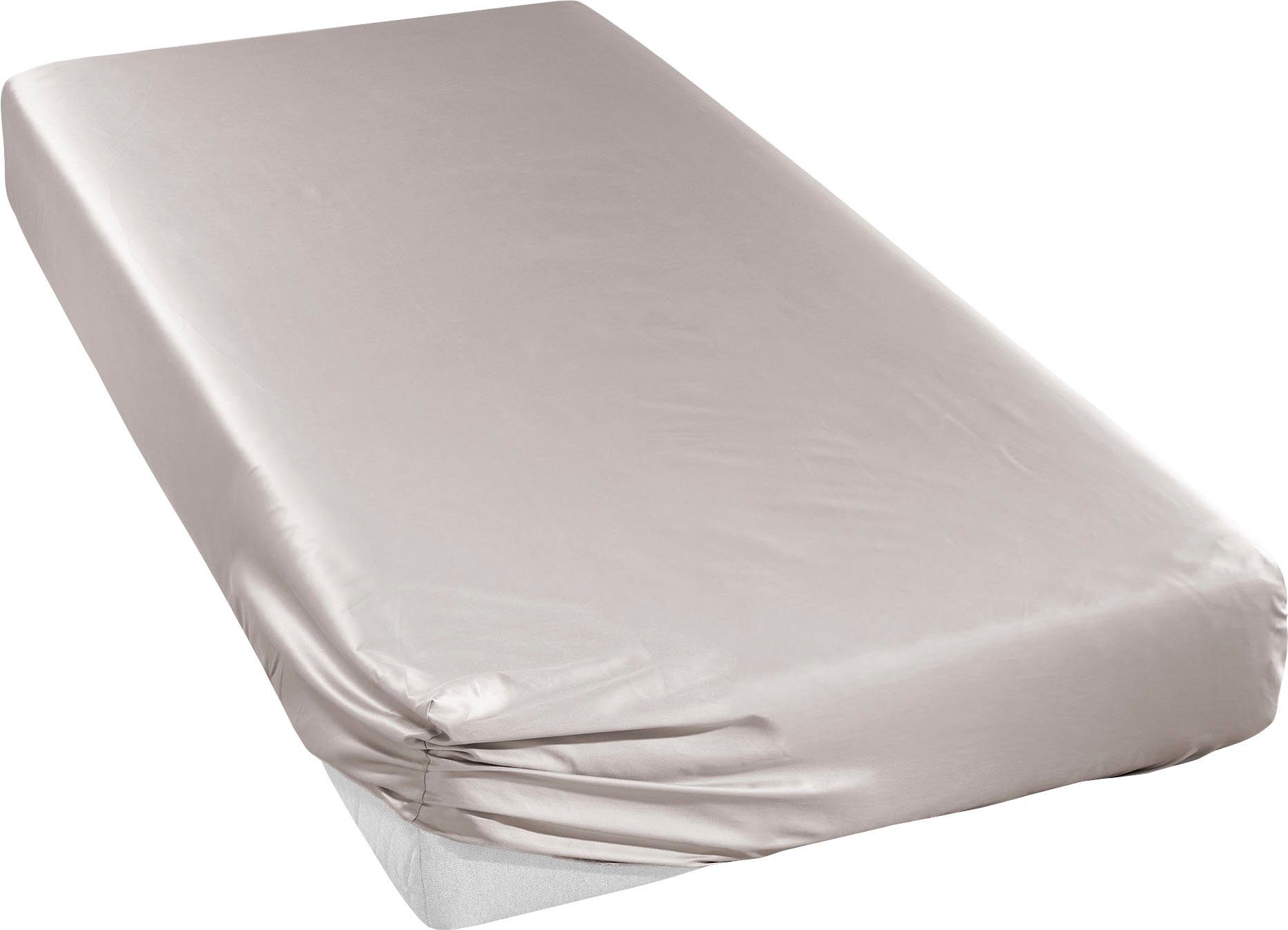 Curt Bauer Hoeslaken Uni mako-satijn in mt. 90x200, 140x200 of 180x200 cm van katoen, voor matrassen tot 20 cm dik, laken, hoeslaken (1 stuk)