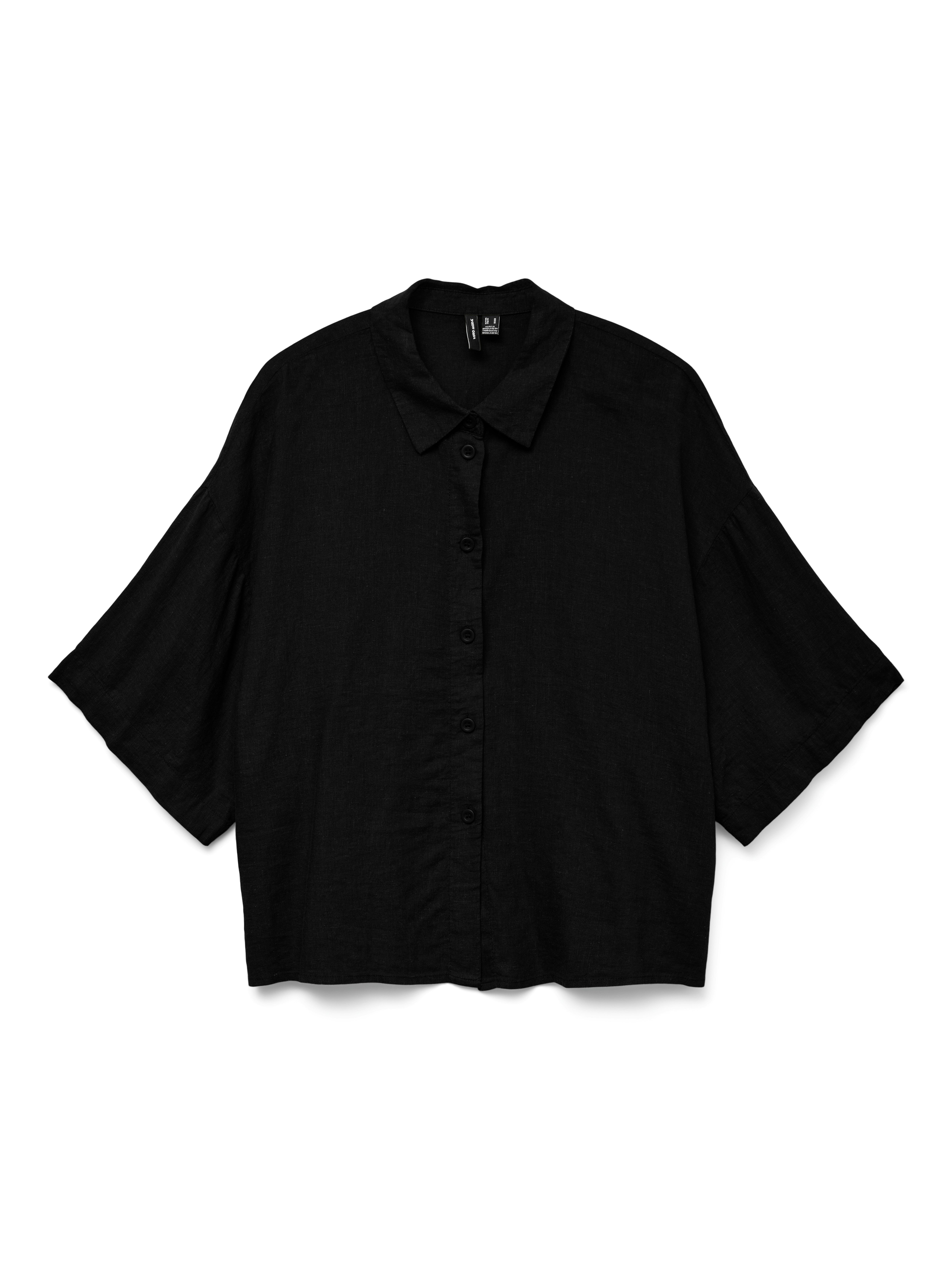 Vero Moda Overhemdblouse VMLINN LINEN 2 4 SHORT SHIRT WVN NOOS