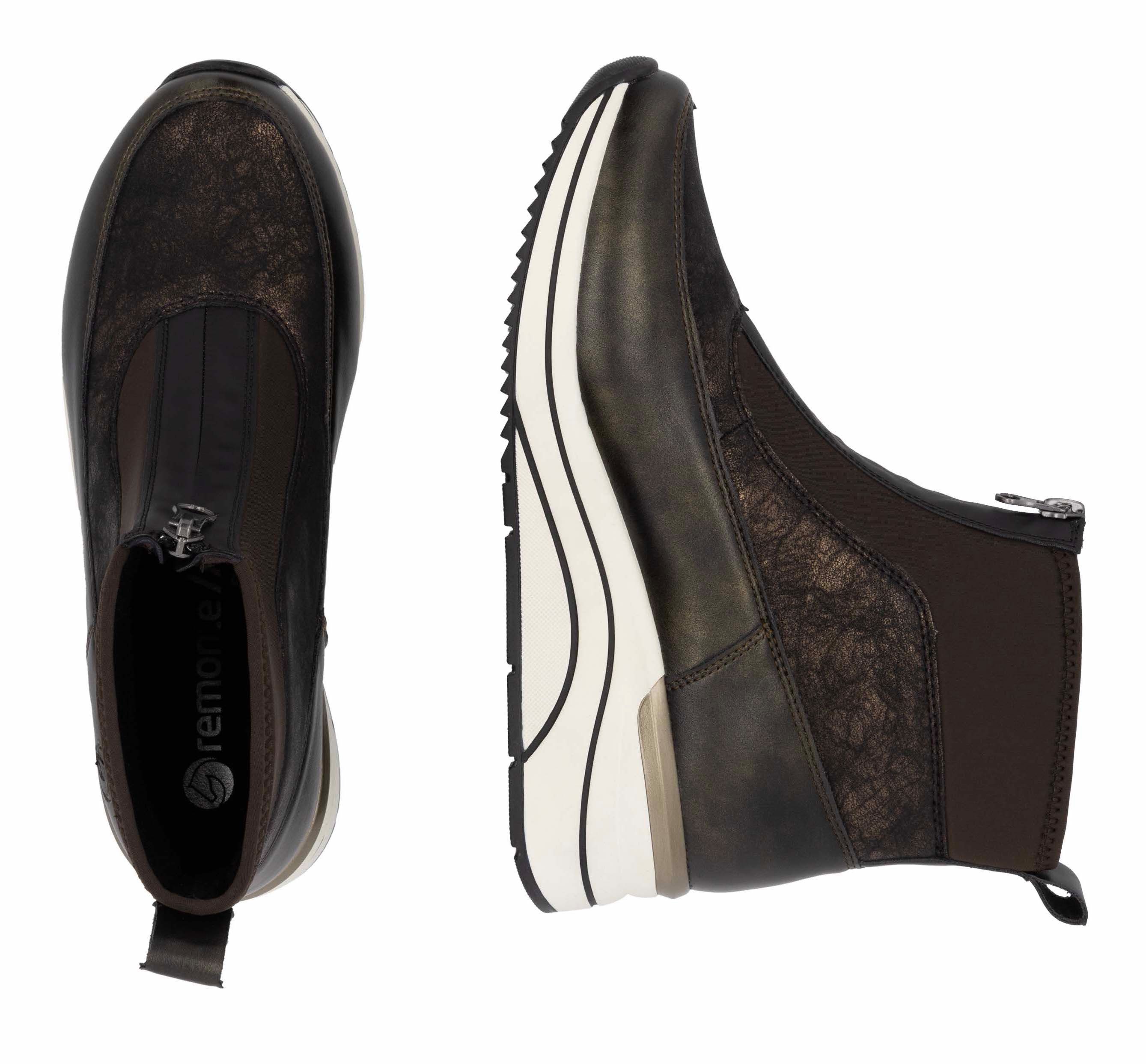 Remonte Sneakers met sleehak instaplaarzen, vrijetijdsschoenen, high-top sneakers, voorrits