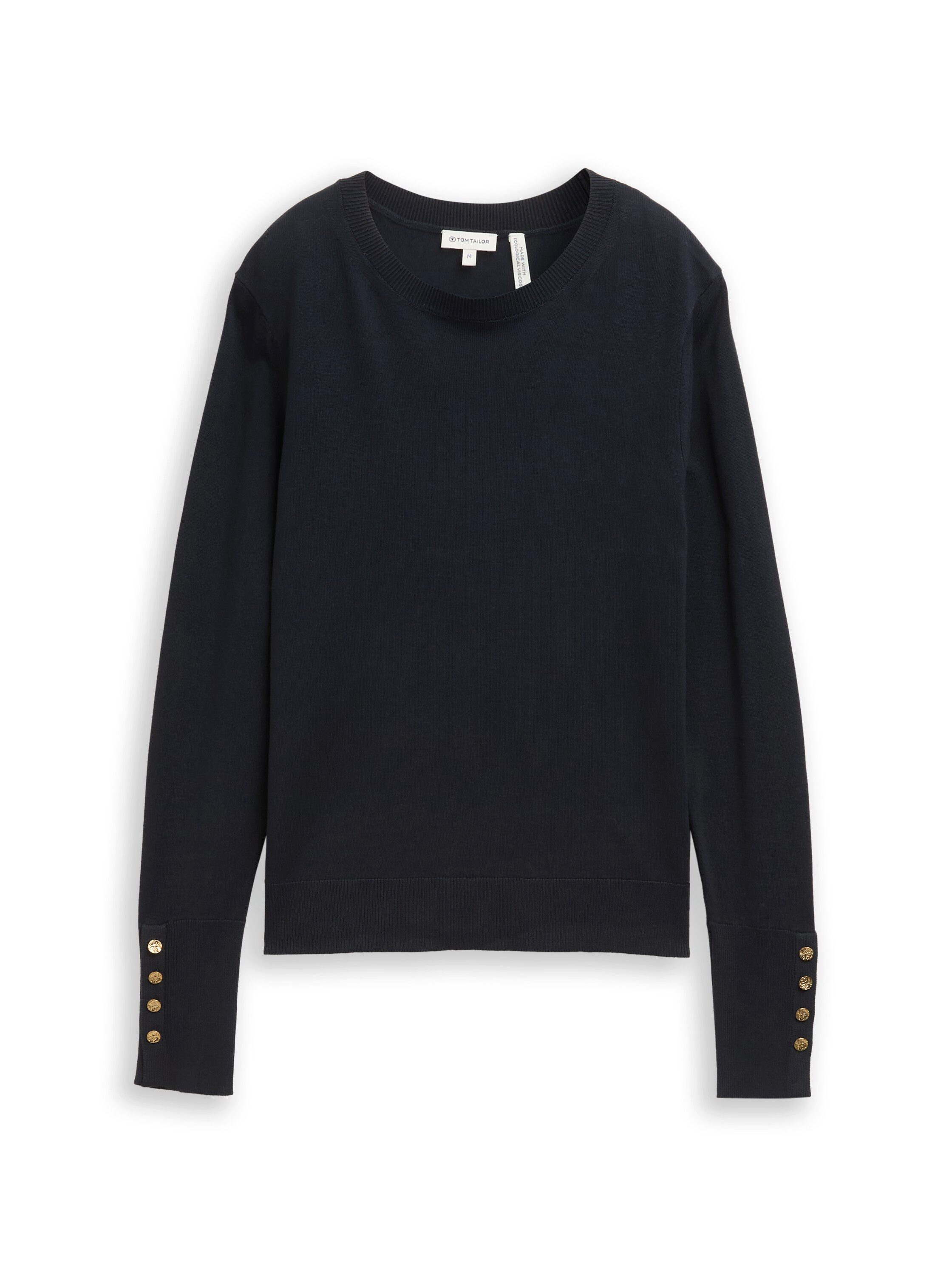 Tom Tailor Trui met ronde hals met knoop-details