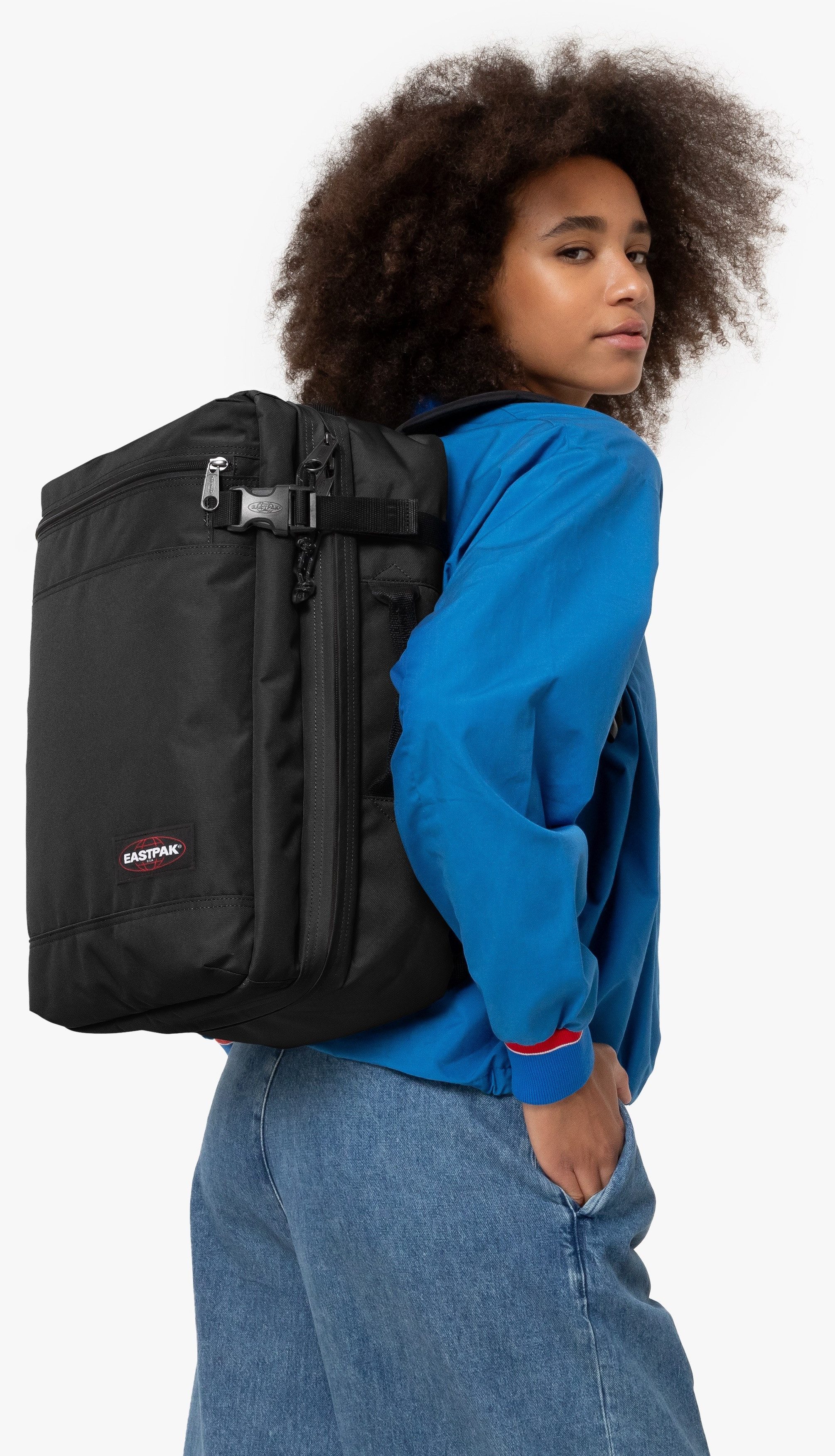 Eastpak Zachte bagage trolley TRANSIT'R PACK Black Reisetas sporttas reisbagage duffelbag