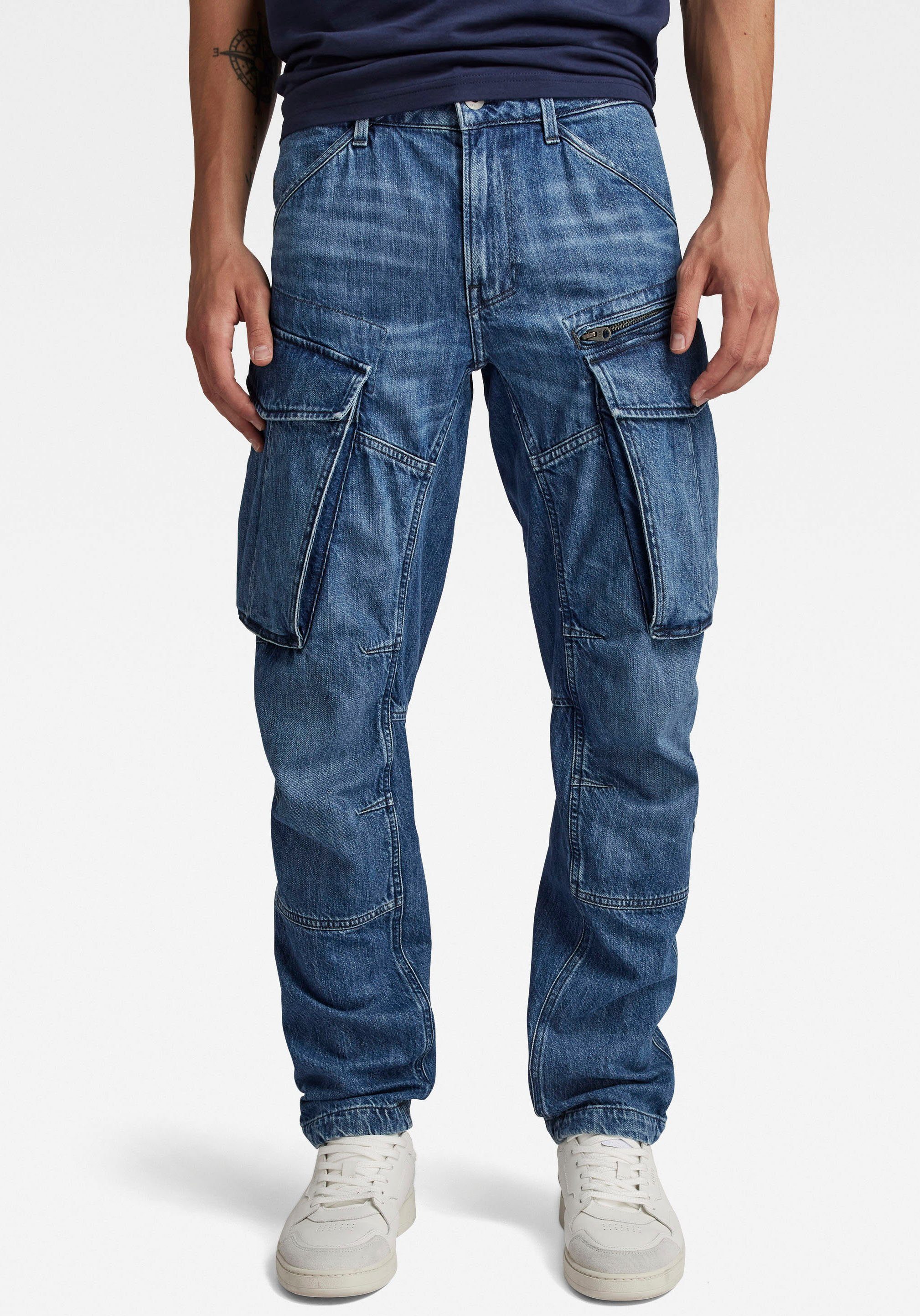 G-Star RAW Rovic Zip 3D Regular Tapered Denim Jeans Midden blauw Heren