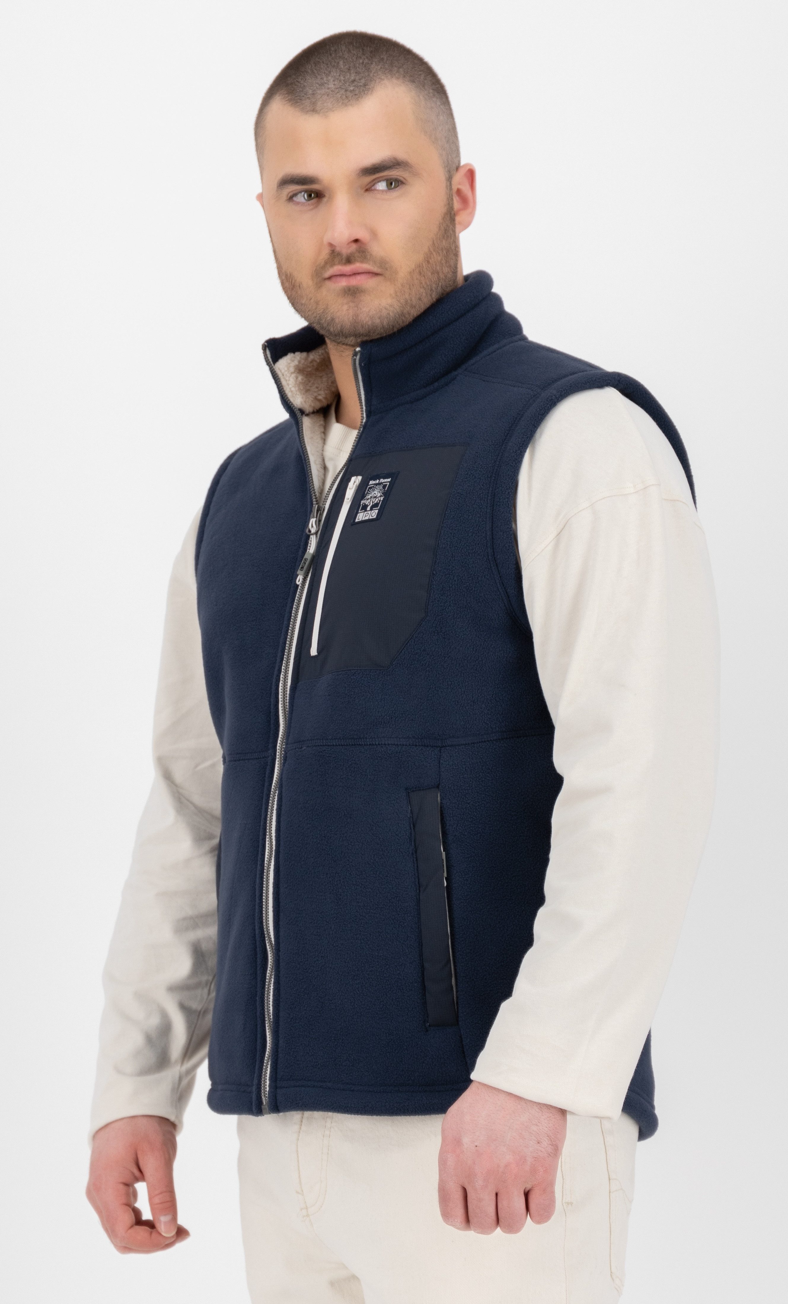 LPO Functionele bodywarmer RAVIN MN Staande kraag, gevoerd met langharig fleece