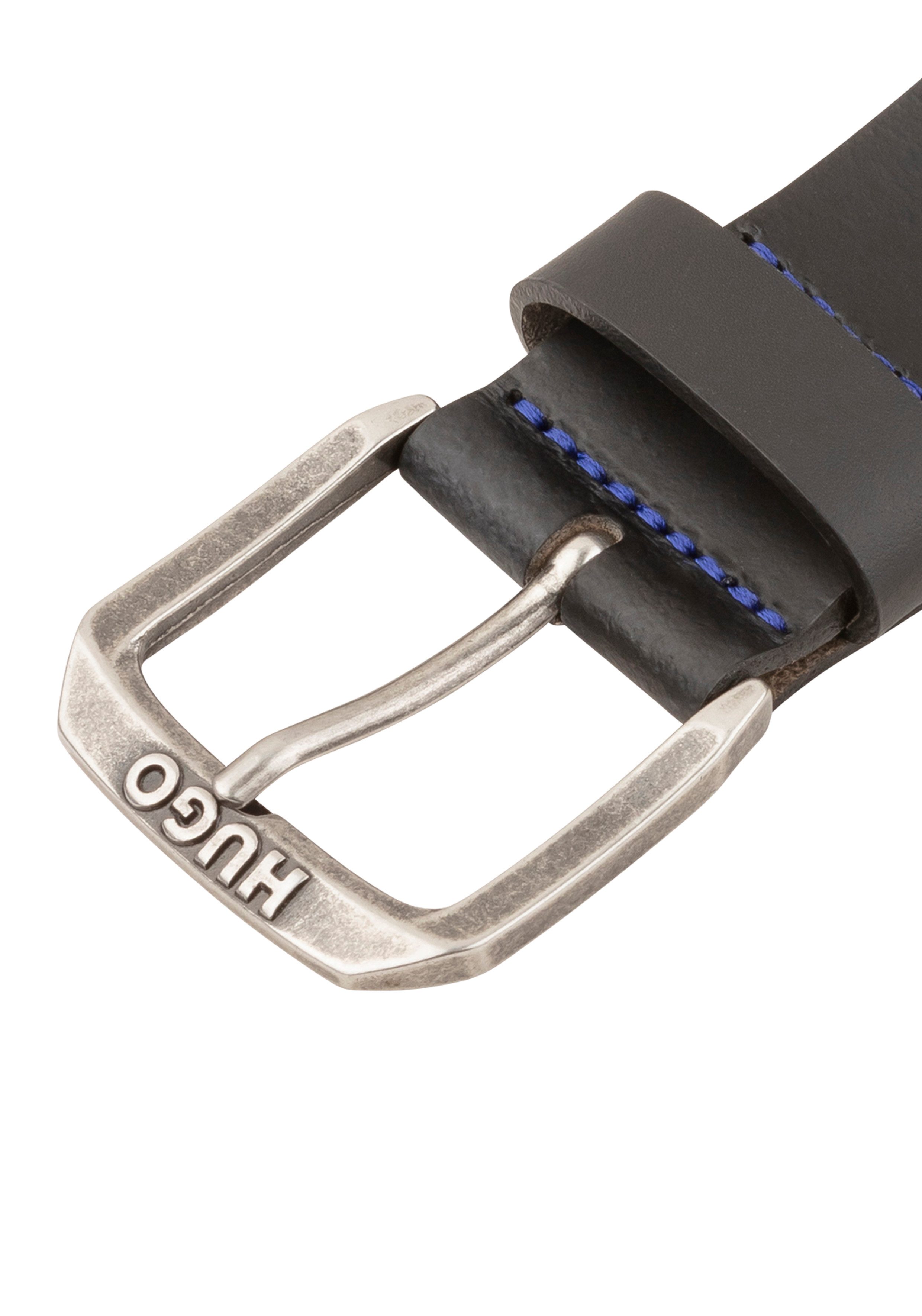 HUGO Blue Leren riem Berker_Sz40 met boss-tekst