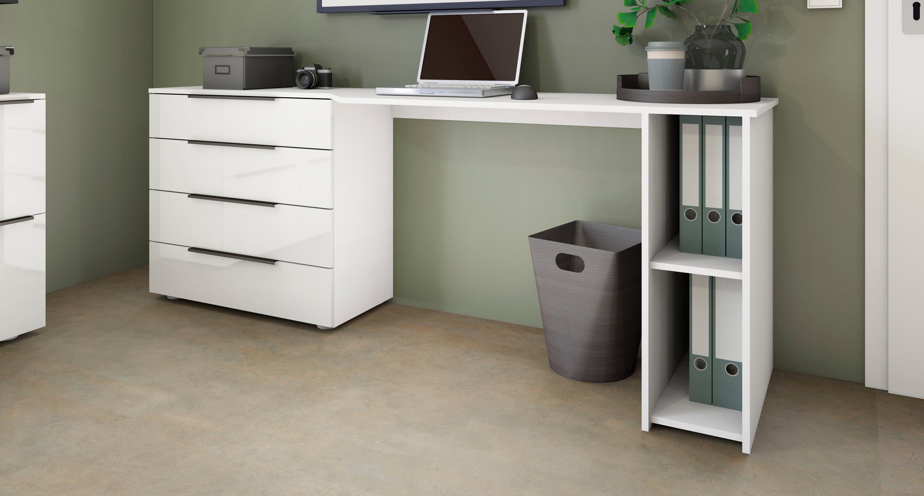 borchardt Möbel Bureau Tom met bergruimte, breedte 196 cm