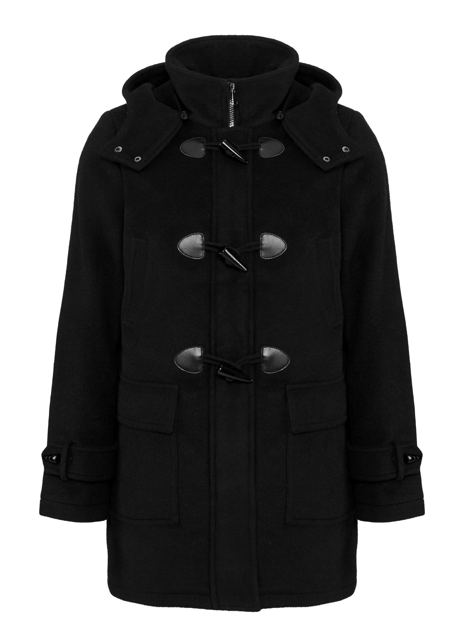 MANISA Duffelcoat met capuchon en knoopsluiting
