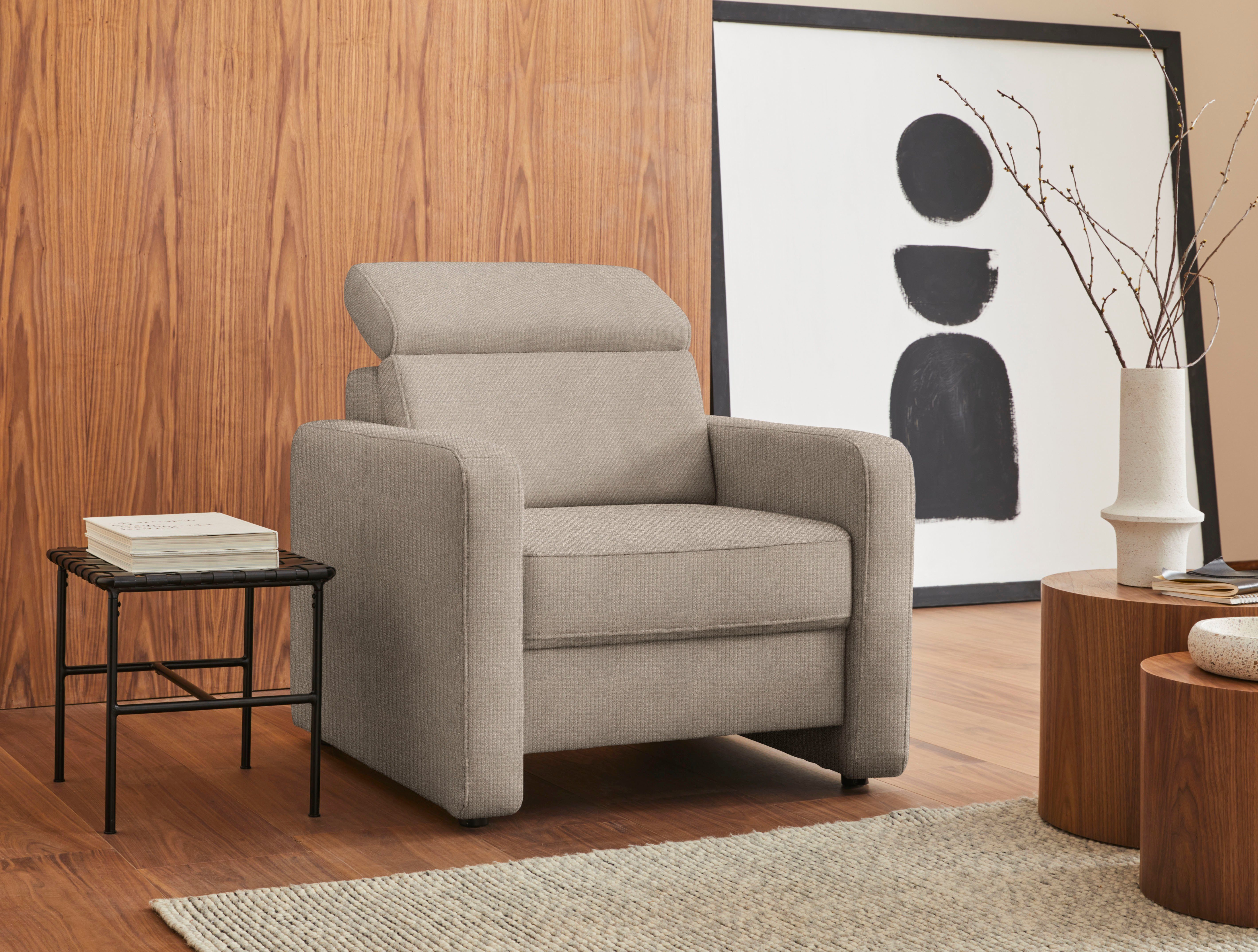 sit&more Fauteuil Bologna met binnenvering, met verstelbare hoofdsteun