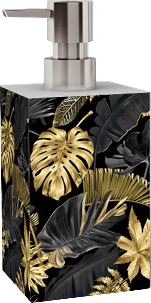 Sanilo Set badkameraccessoires Golden Leaves modern design, volle kleuren, eersteklas materiaal (combi-set, 2-delig)