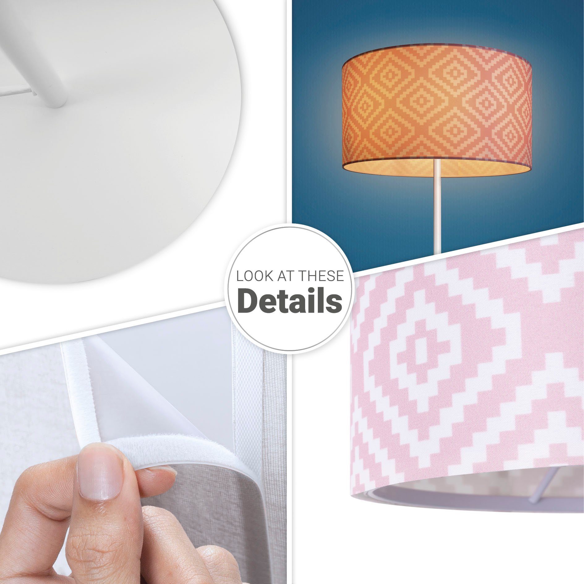 Paco Home Staande lamp Luca Stella Vloerlamp stoffen lampenkap retro vintage E27 textielkap