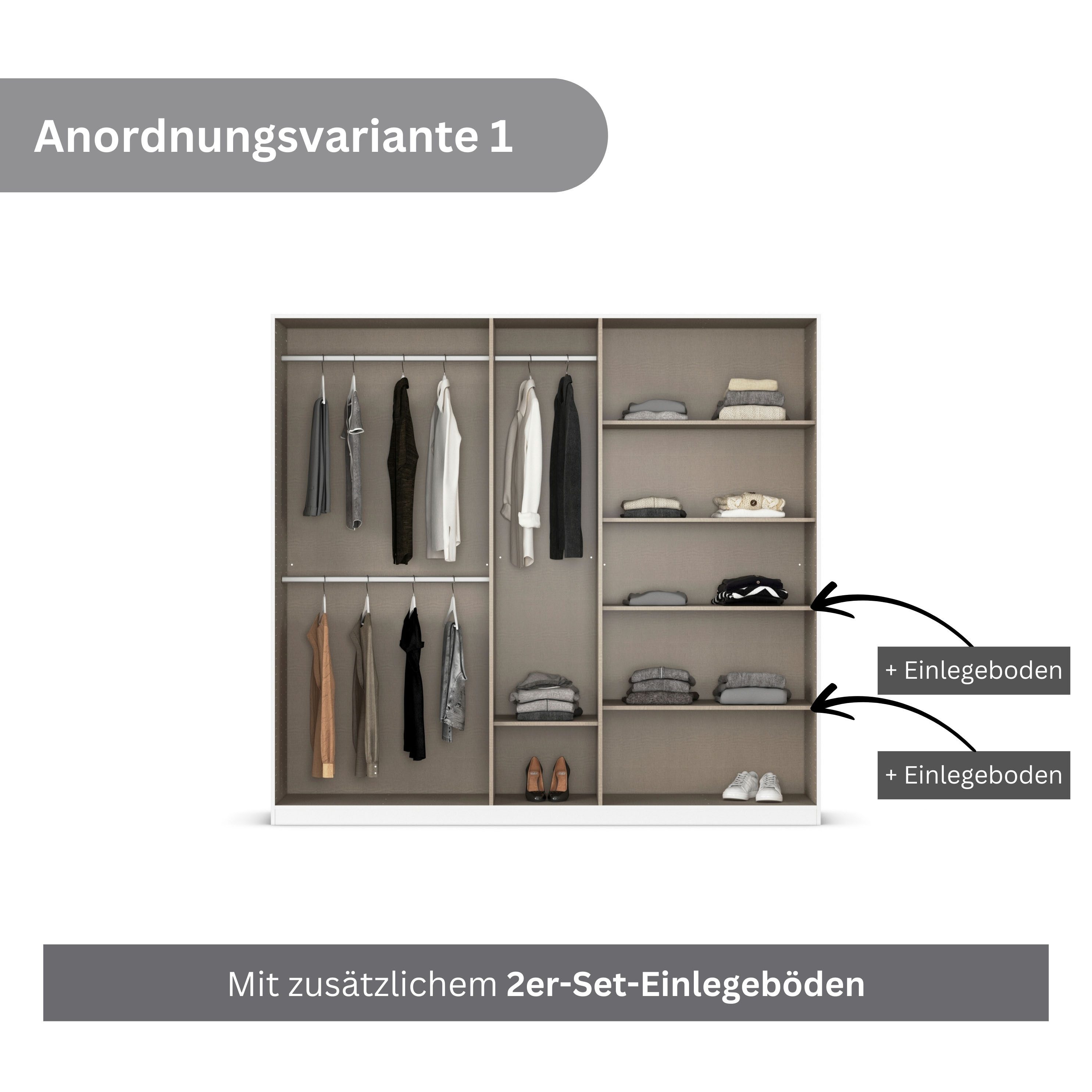 rauch Draaideurkast Kledingkast kast garderobe AGORDO met decor- of hoogglansfront doordachte binnenuitrusting, in 6 breedtes en 2 hoogtes made in germany